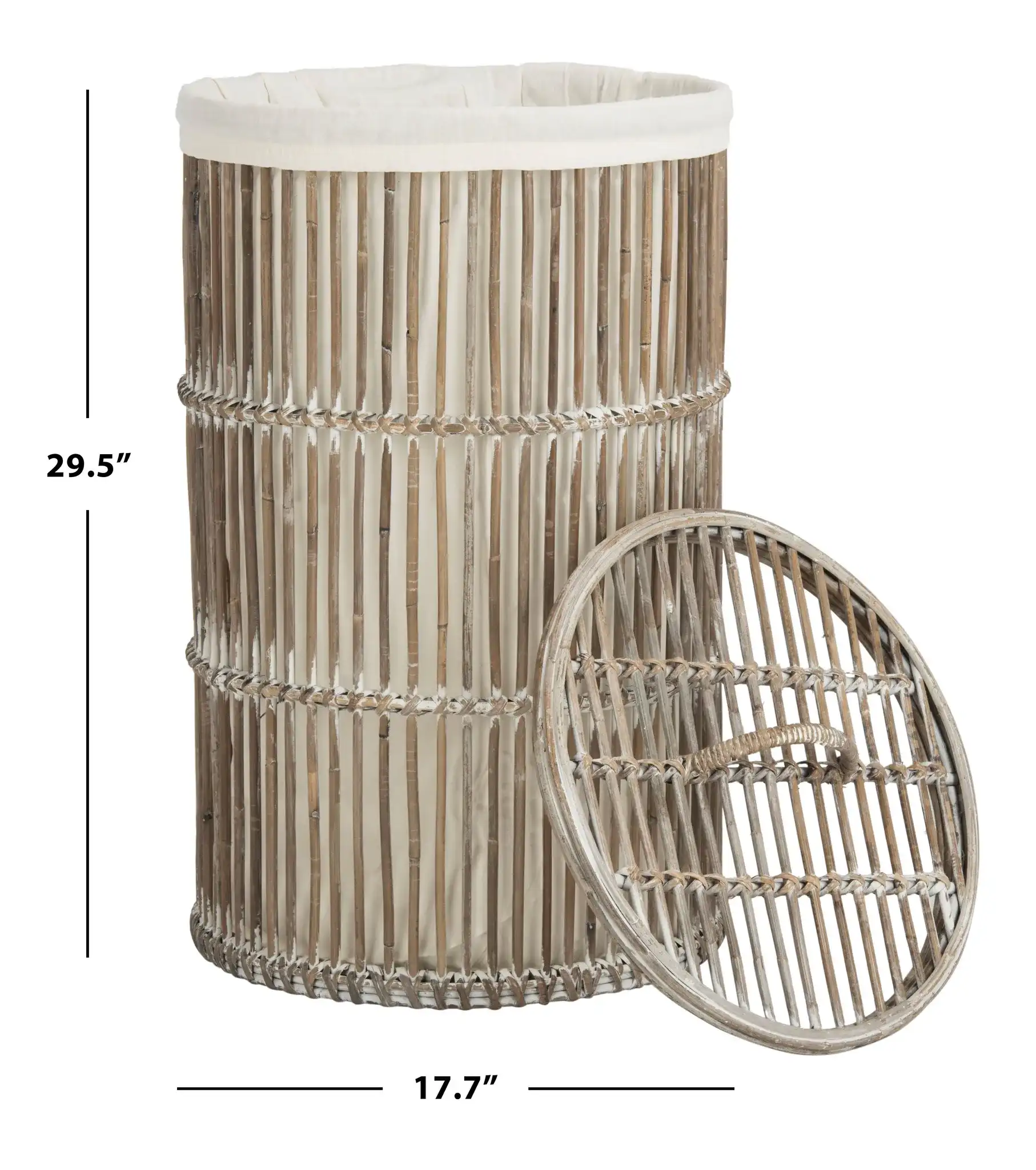 Libby Laundry Basket (Set Of 2) in White, detail view