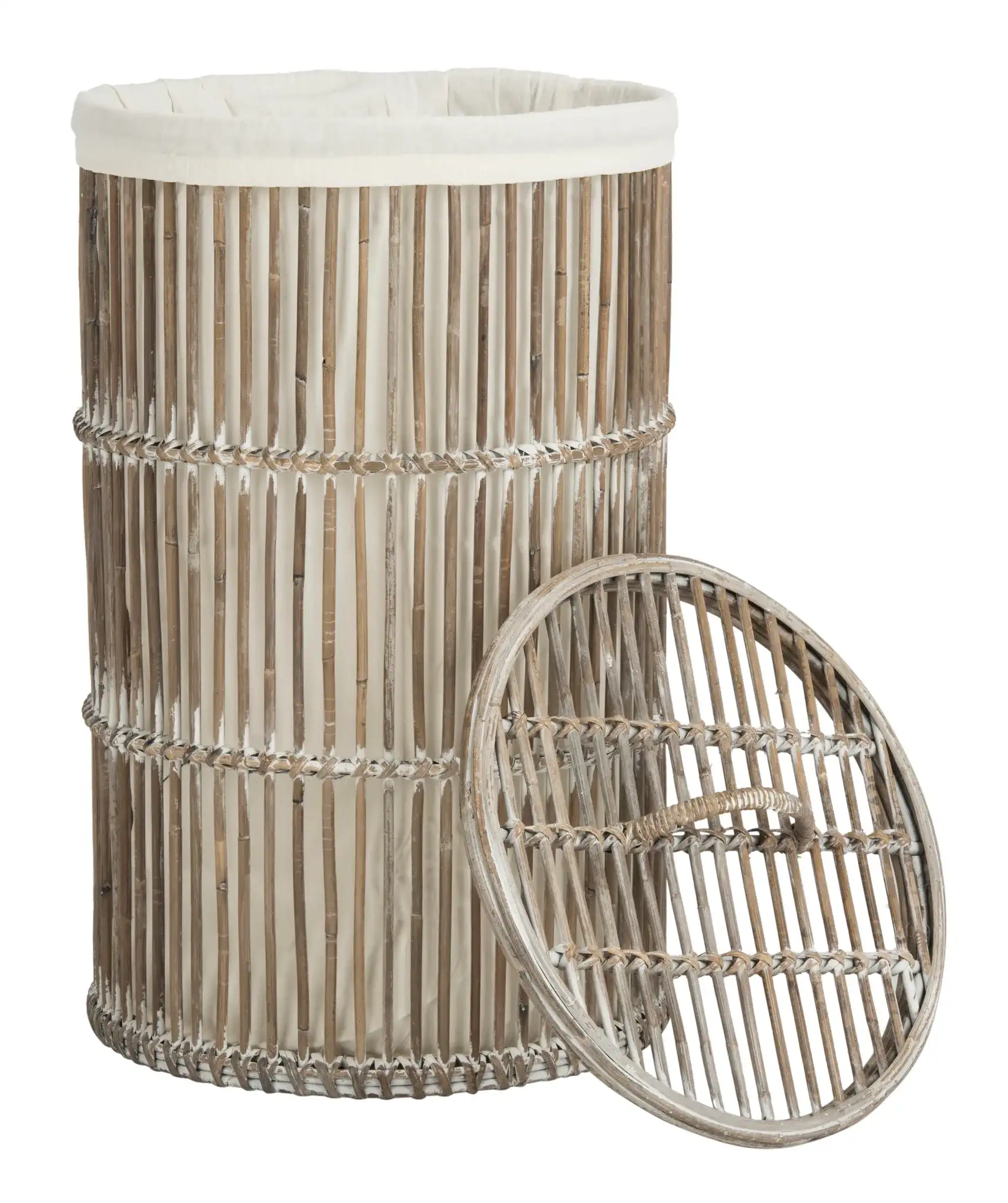 Libby Laundry Basket (Set Of 2) in White, detail view