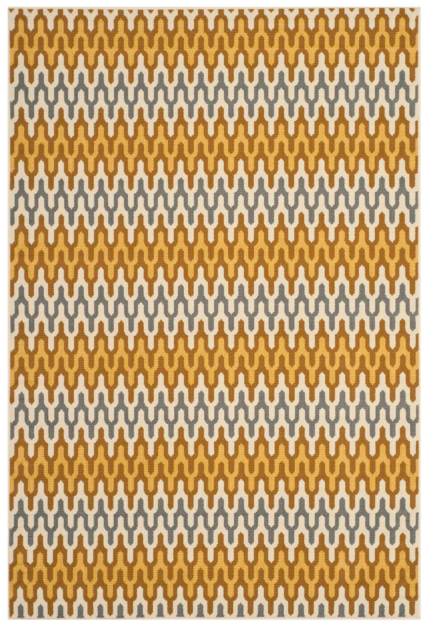Hampton Interlocking Geometric Rug in Camel / Brown