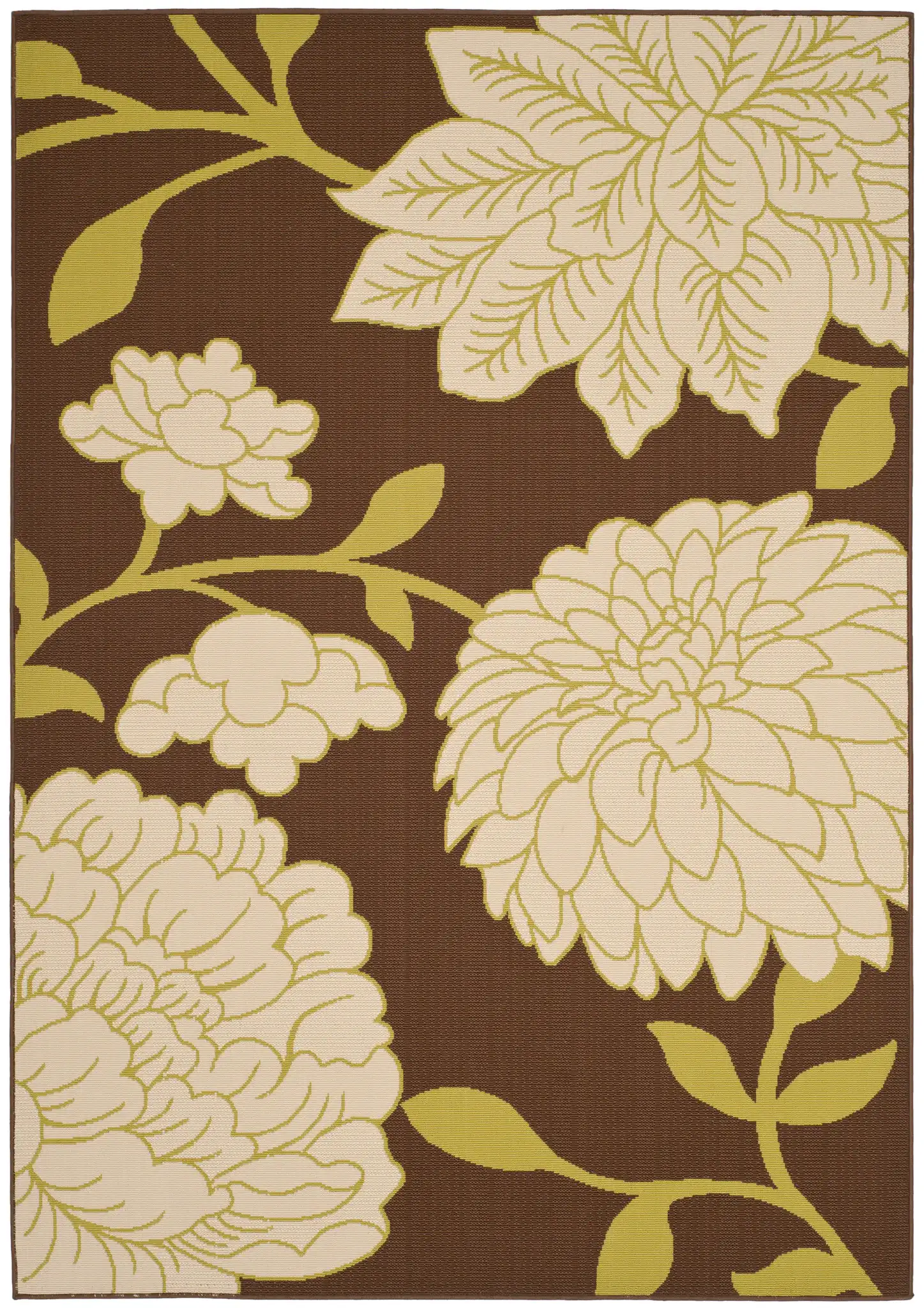 Hampton Floral Rug in Brown / Ivory