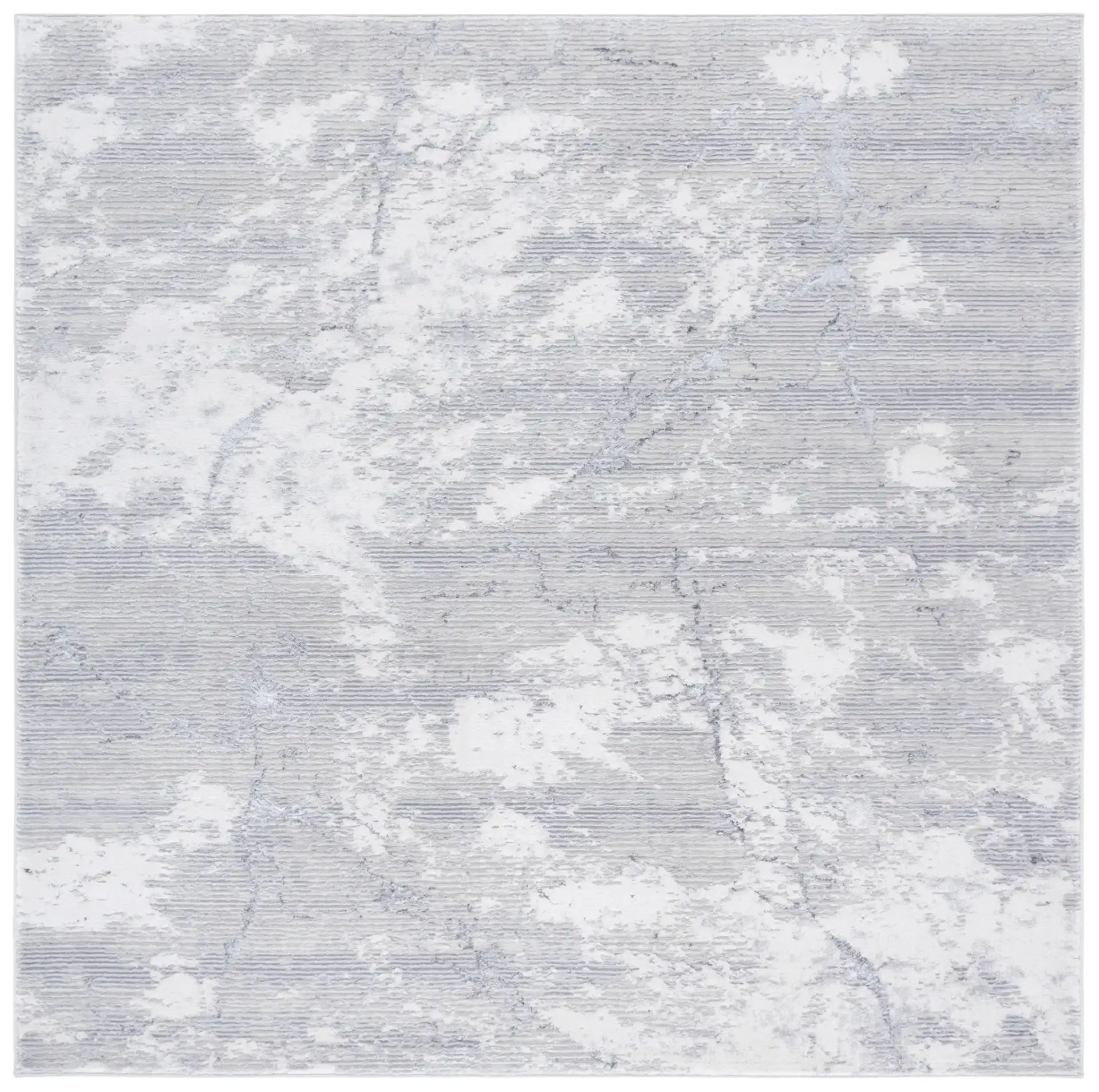 Hanna Marbled Abstract Rug in Gray / Ivory, detail view