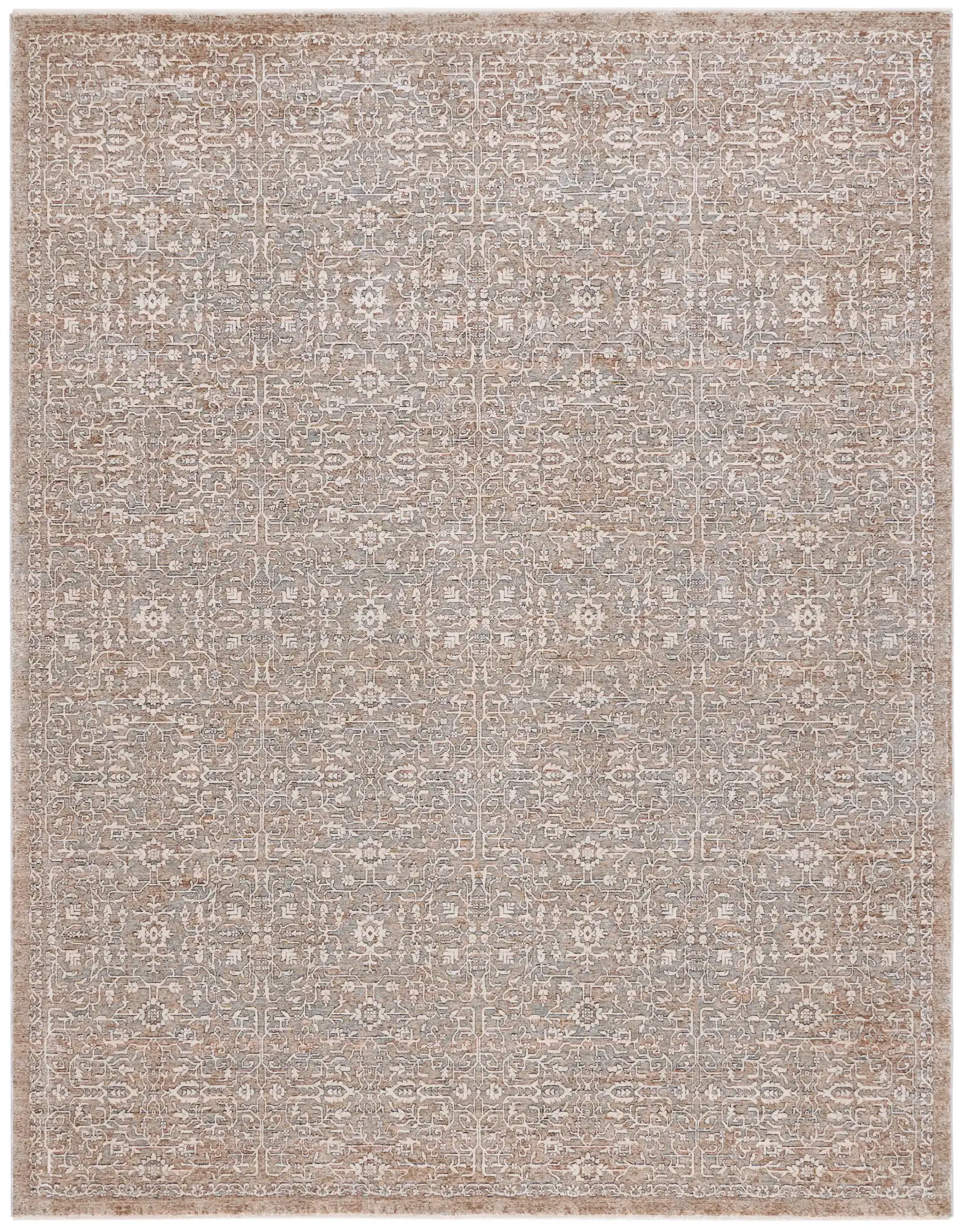 Harlow Allover Floral Rug in Sage / Ivory