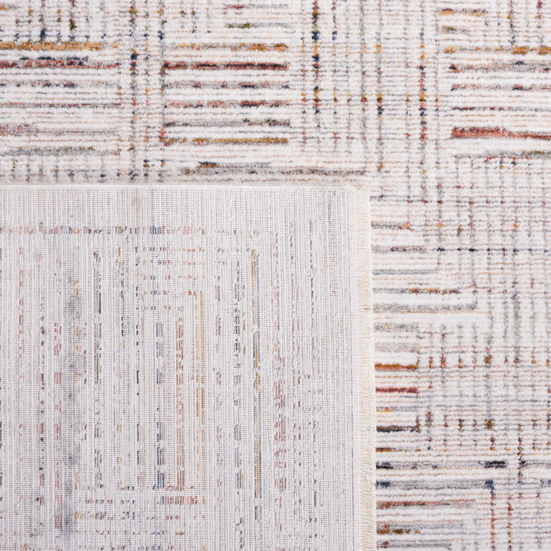 Harlow Maze Rug in Ivory Gray / Rust in a styled room