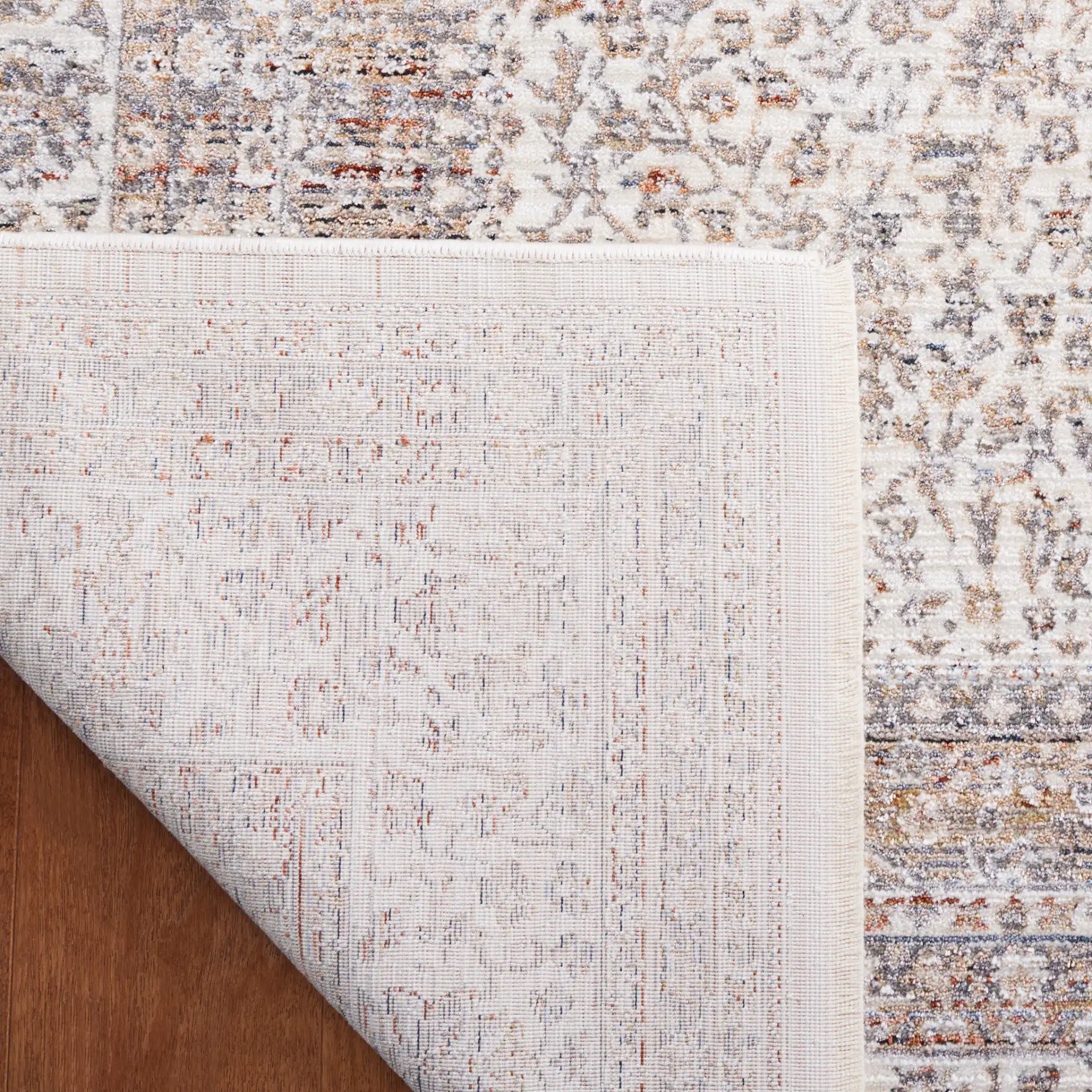 Harlow Nested Medallion Rug in Ivory / Gray Beige in a styled room