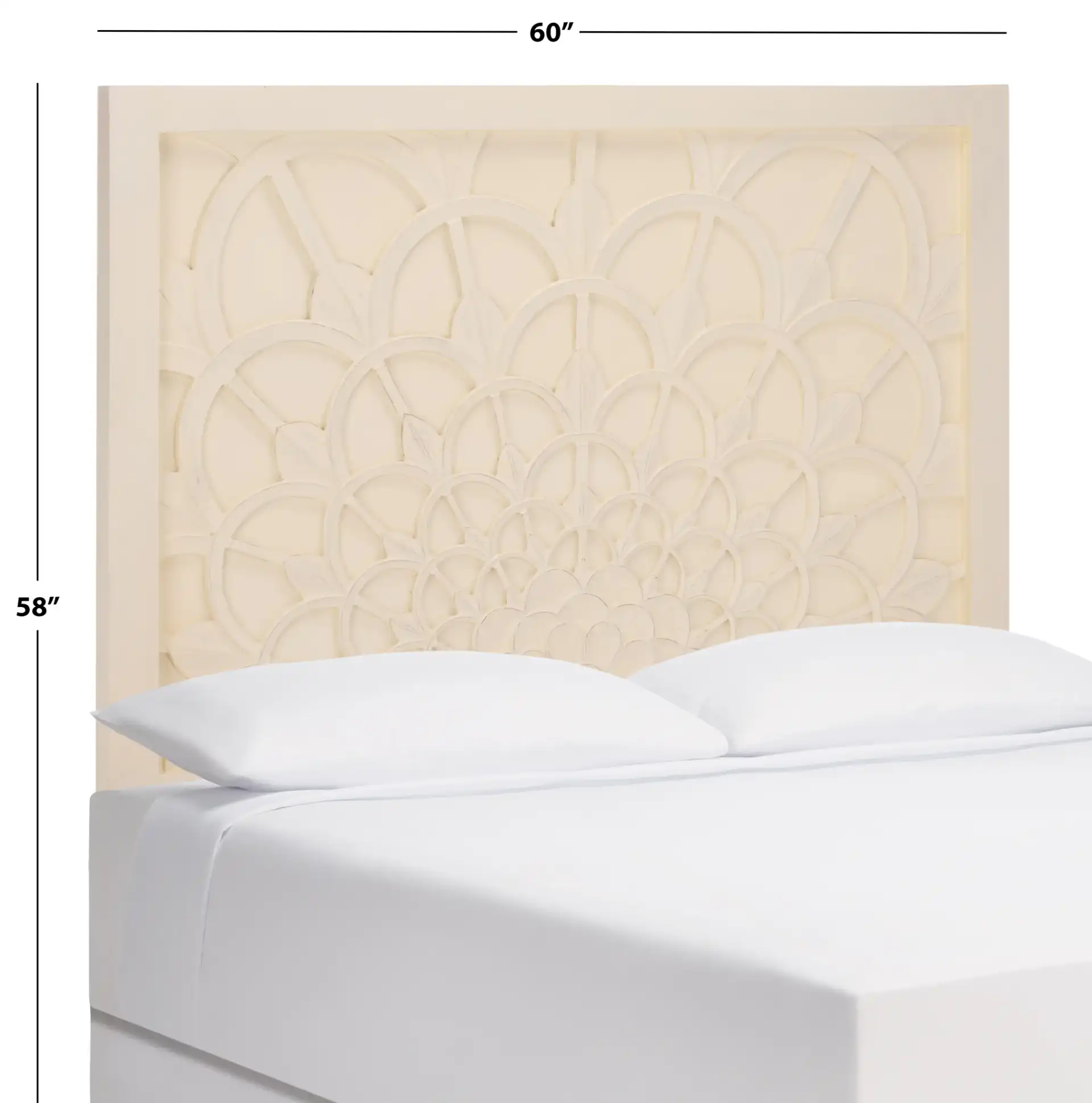 Richella Headboard in Ivory Wash, detail view