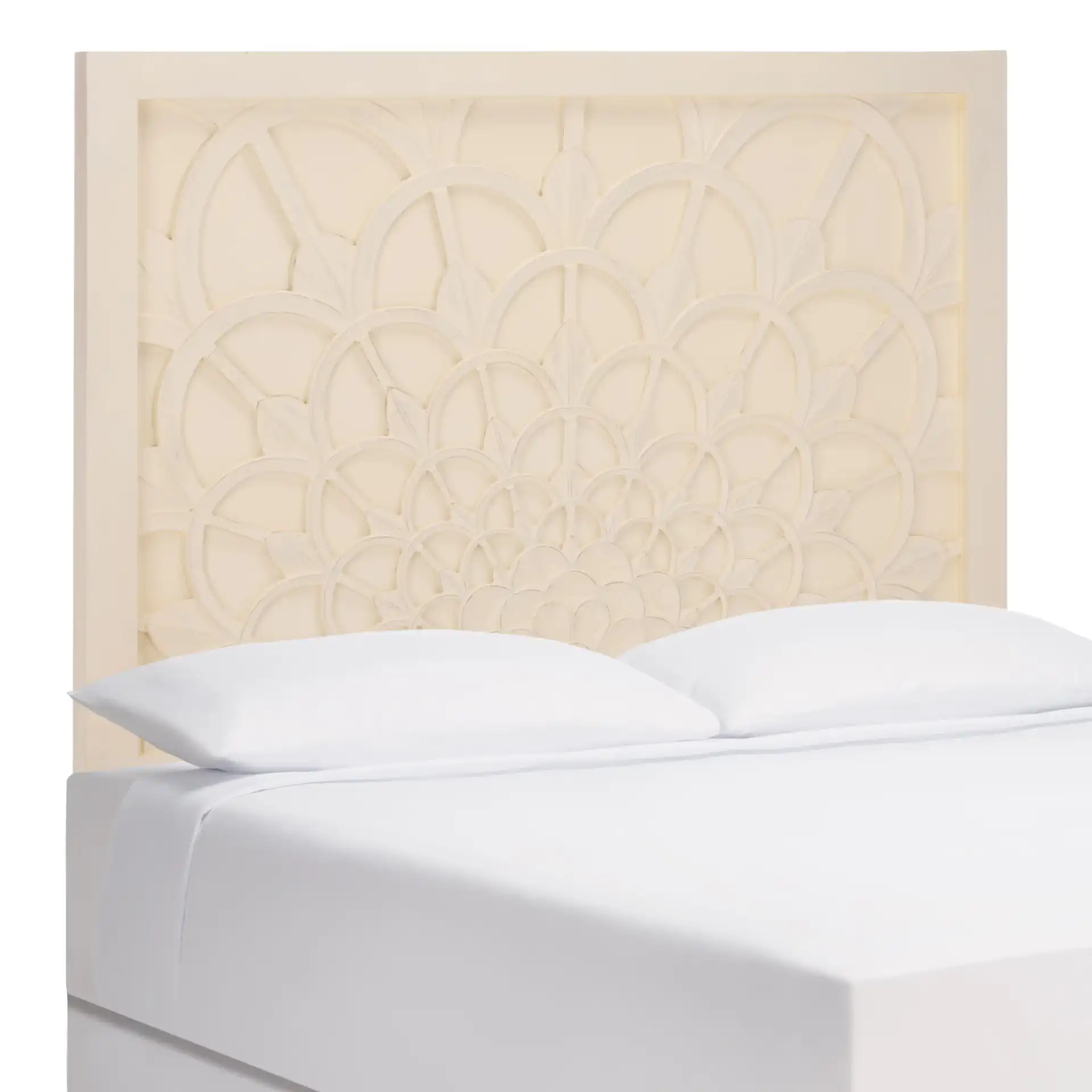 Richella Headboard in Ivory Wash, detail view