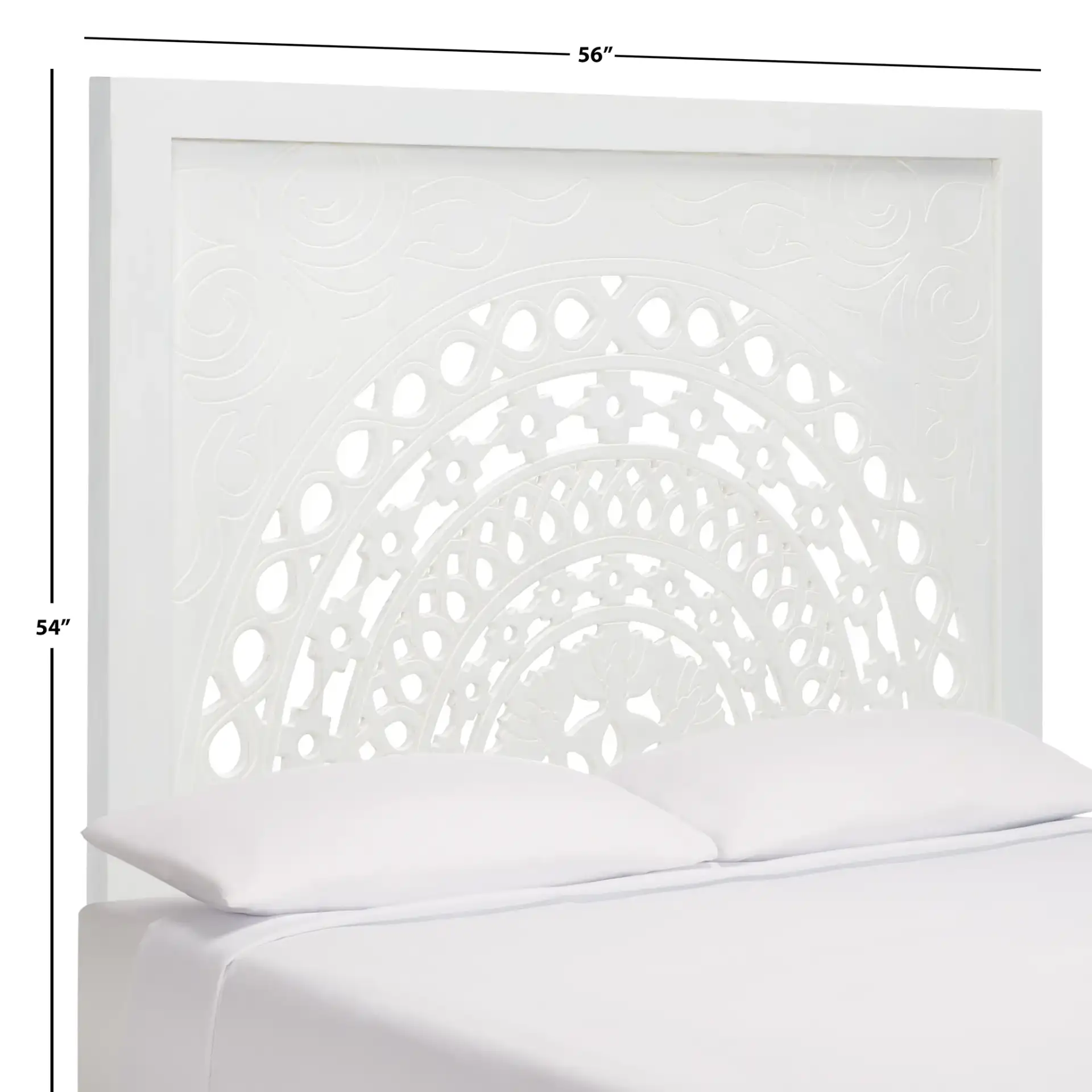 Romilda Headboard in White Washed, detail view