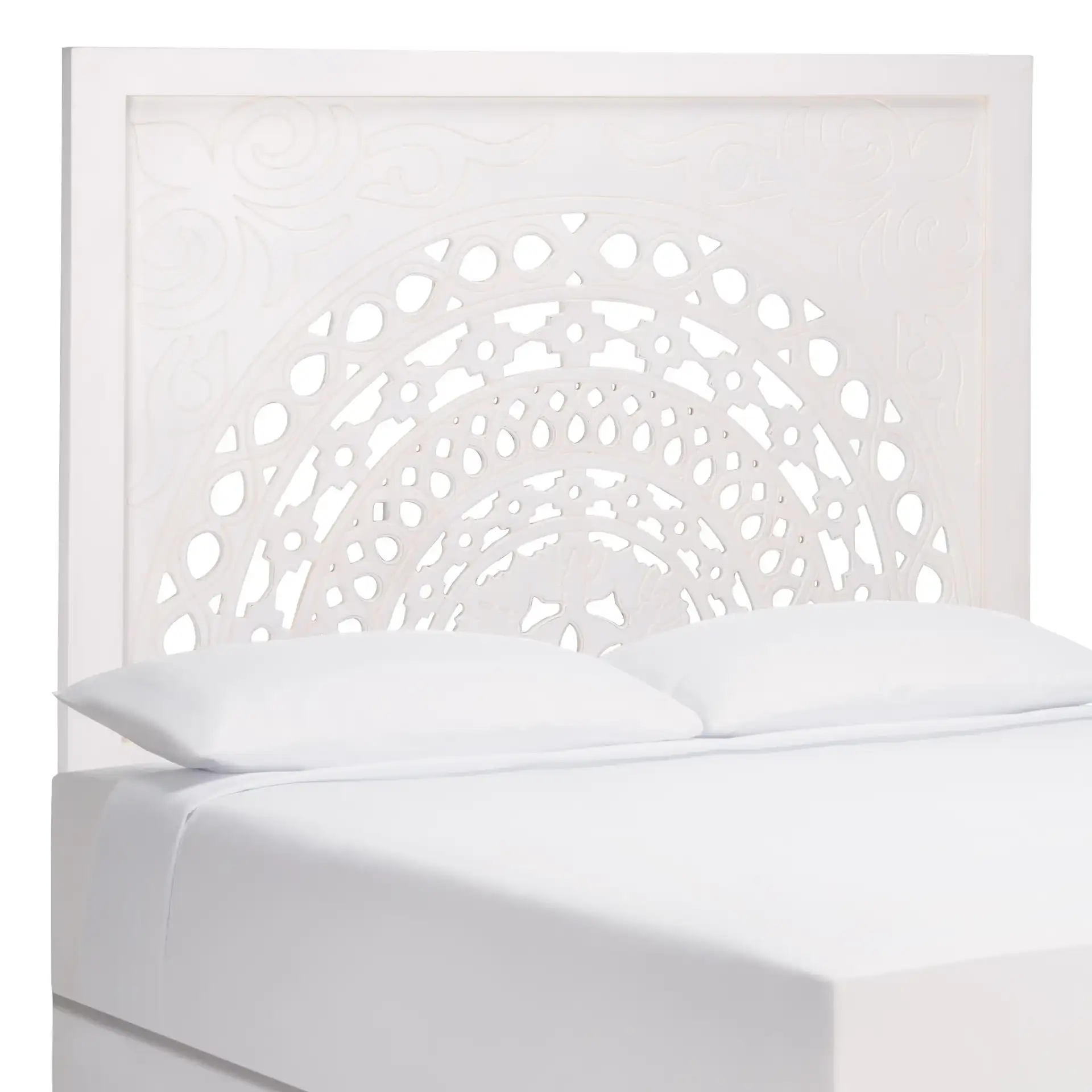 Romilda Headboard in White Washed, detail view