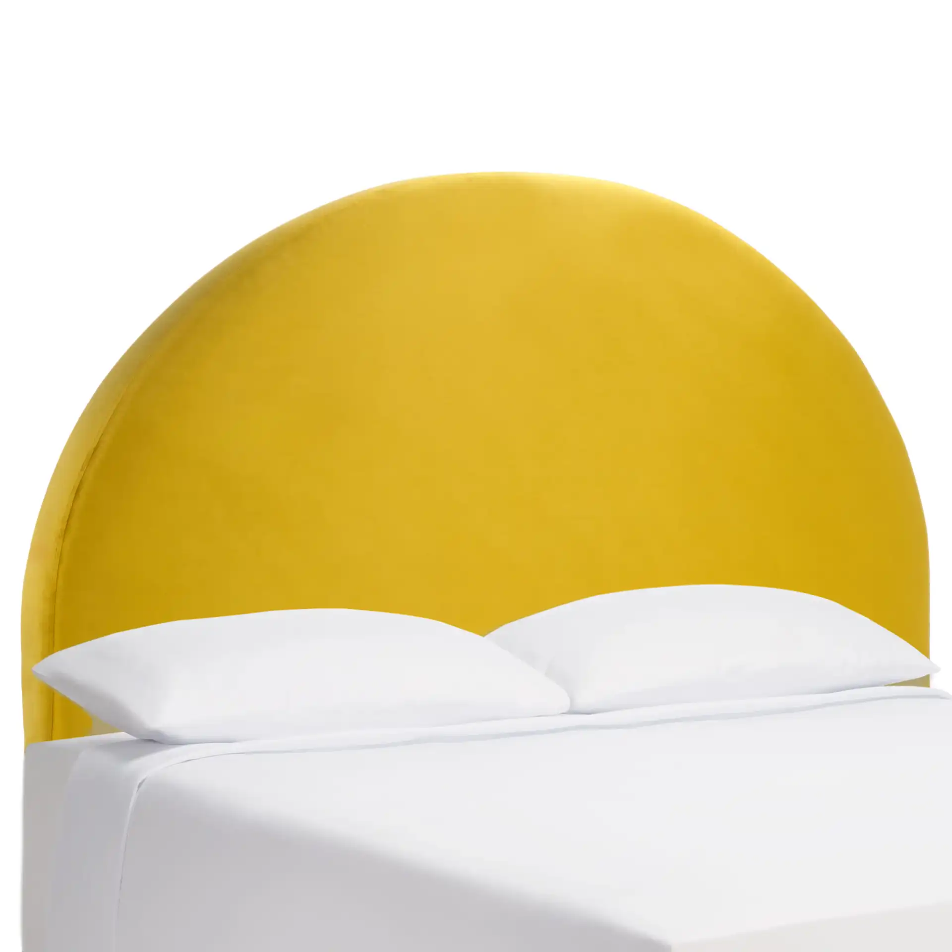 Sunnira Arched Headboard in Mustard, detail view