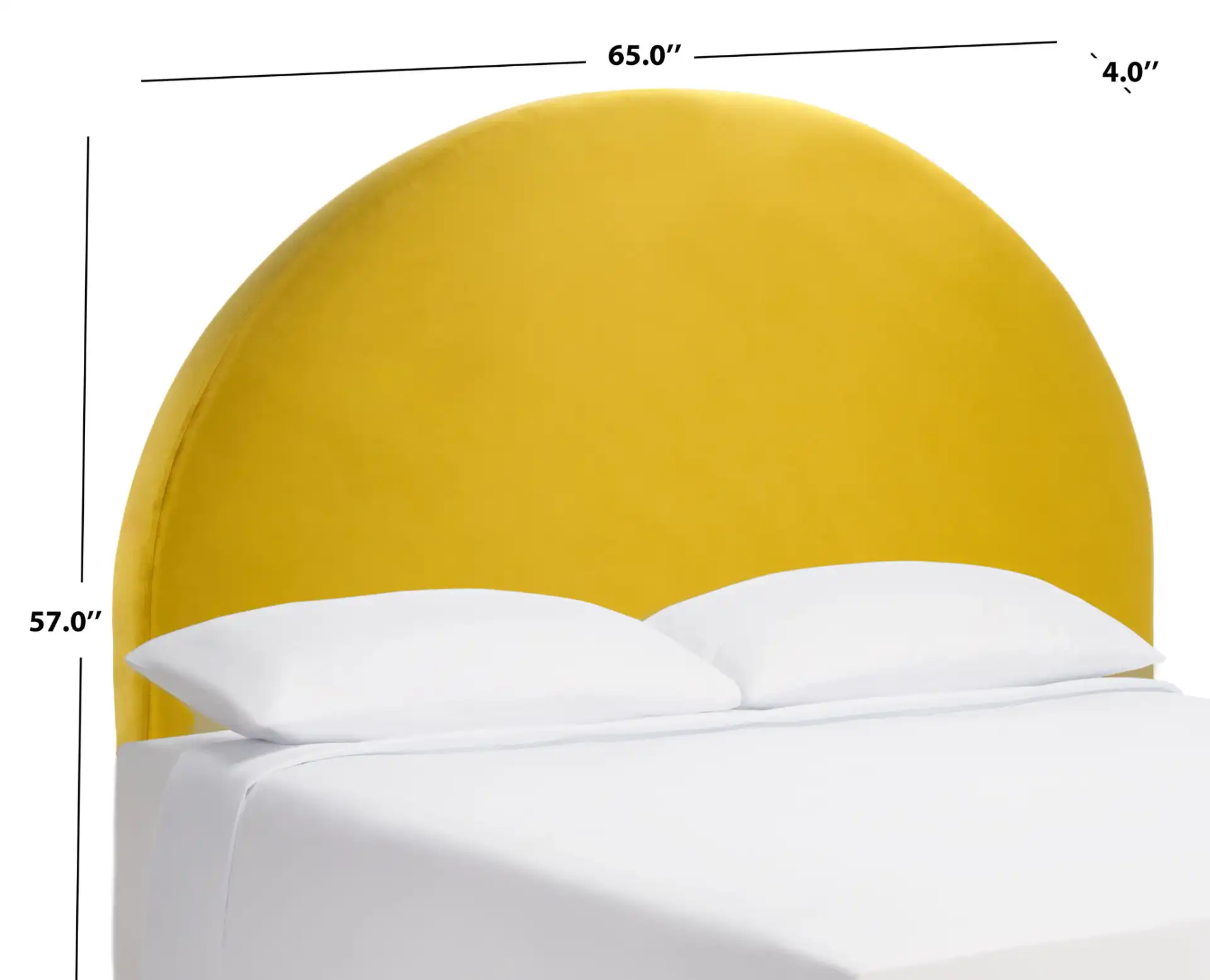 Sunnira Arched Headboard in Mustard, detail view
