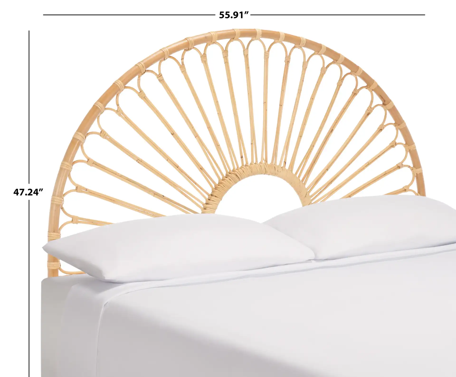 Faris Arched Headboard in Natural, detail view