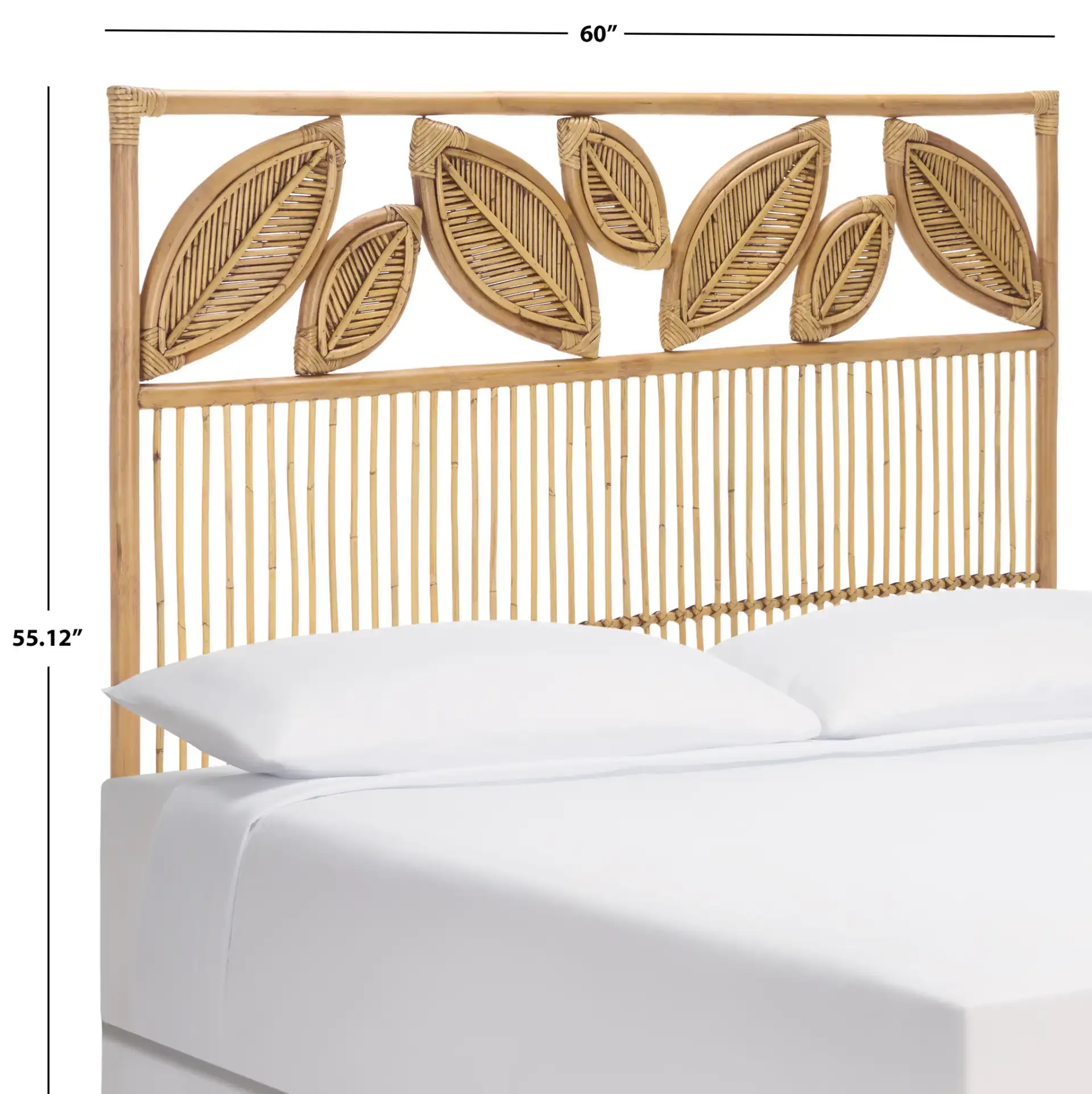 Lusine Rattan Headboard in Honey Brown Wash, detail view