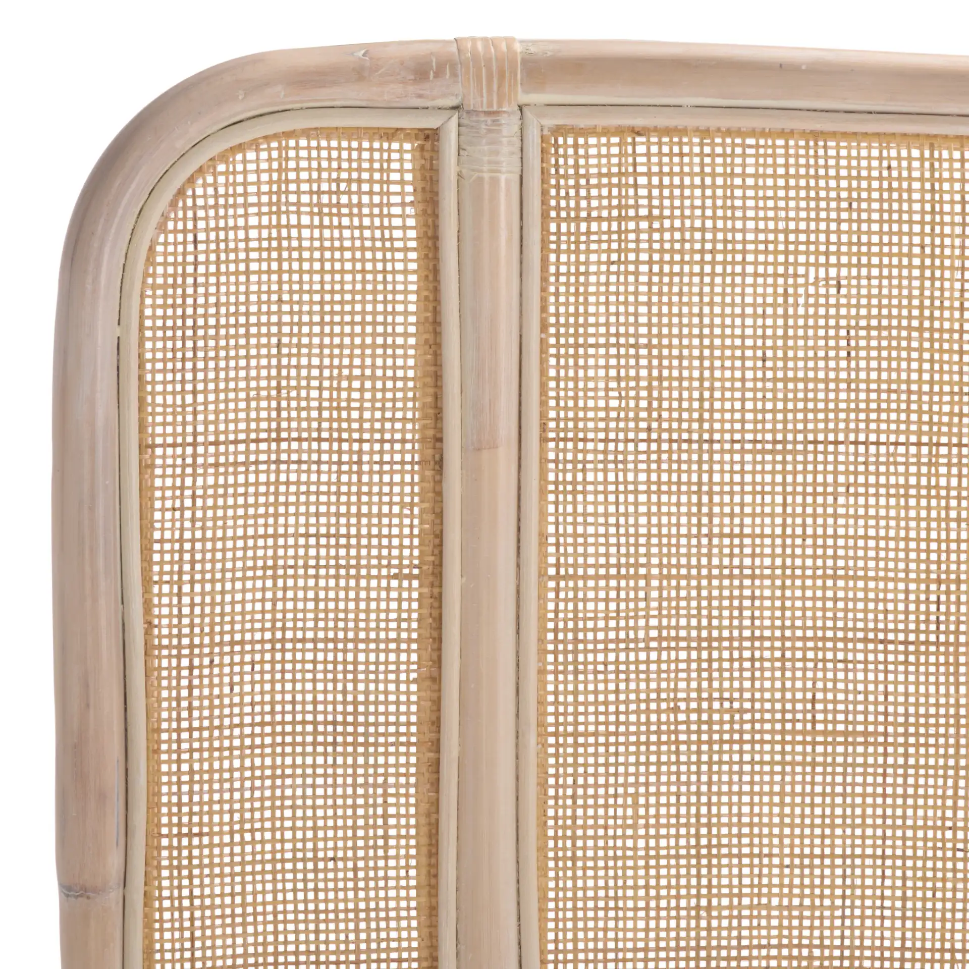 Takuma Rattan Headboard in White Washed in a styled room