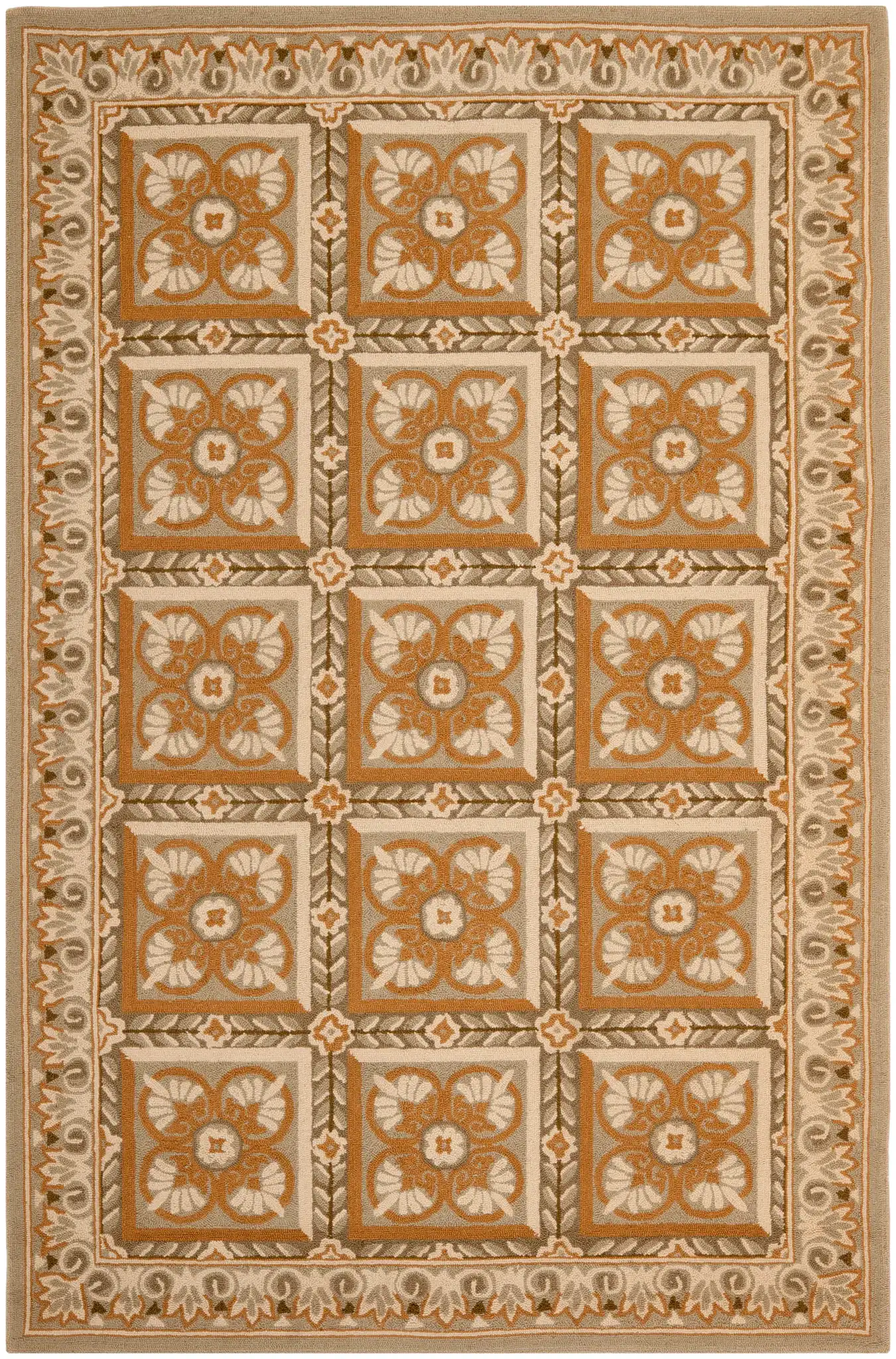 Chelsea Floral Panel Hand-Hooked Wool Rug in Multicolor