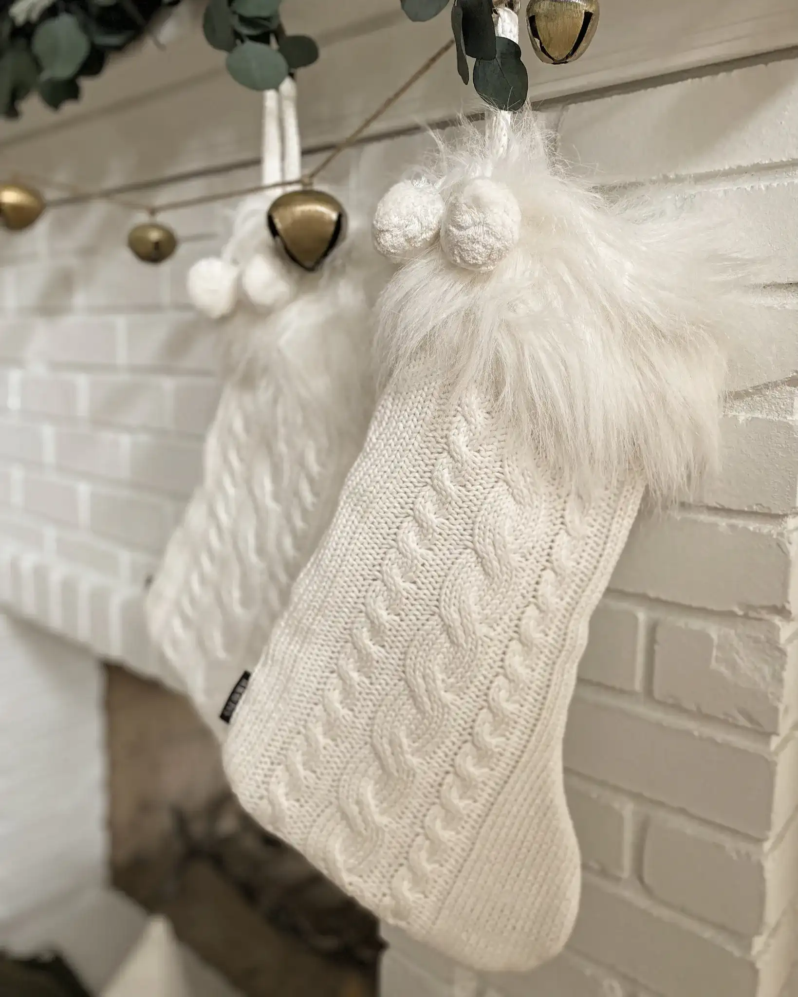 Cookie Stocking (Set of 2) in White in a styled room