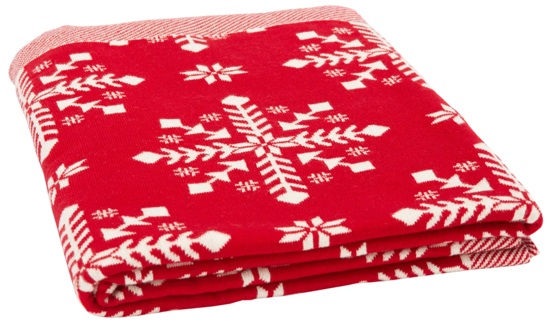Frost Throw in Red, detail view