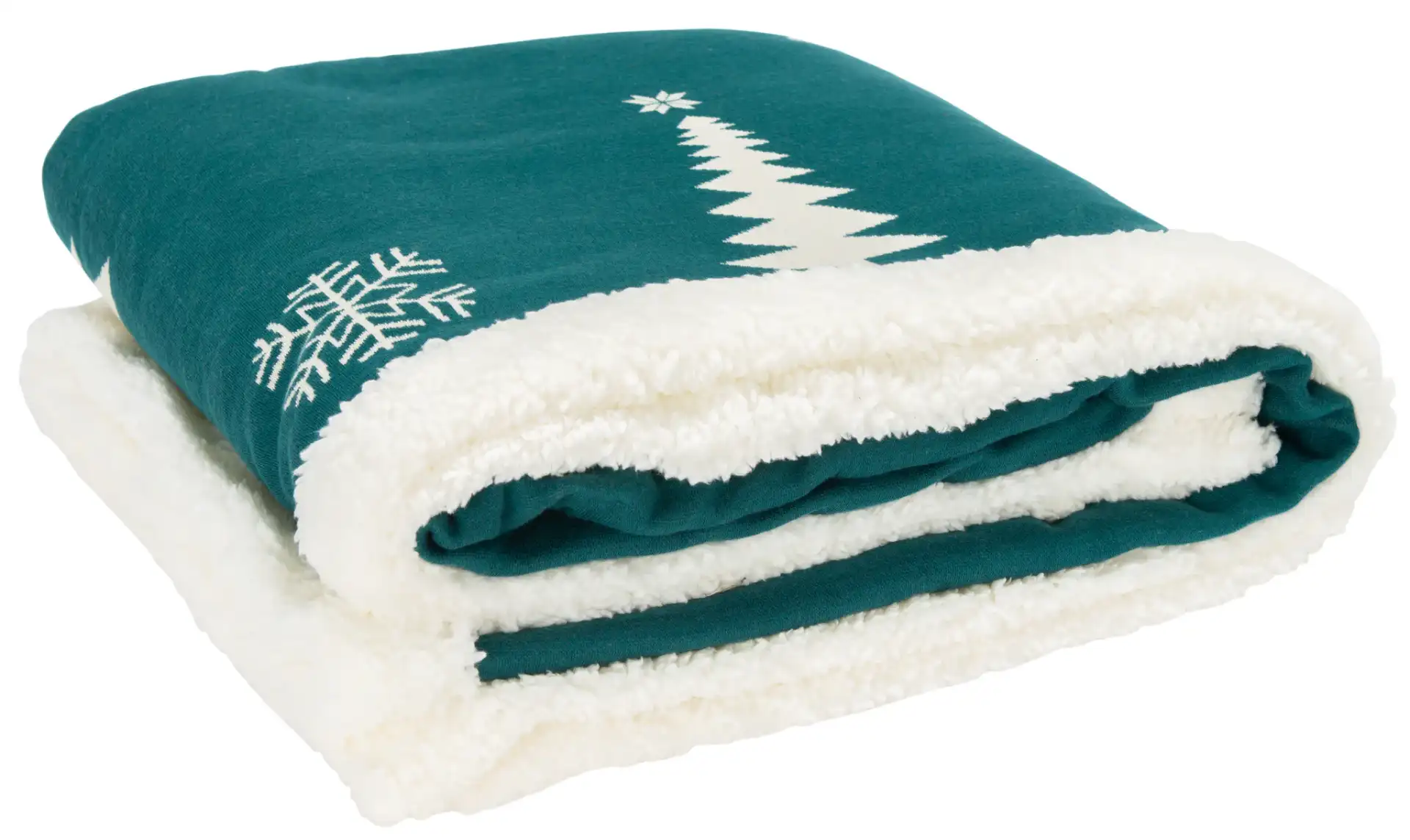 Cedar Sherpa Throw in Green, detail view