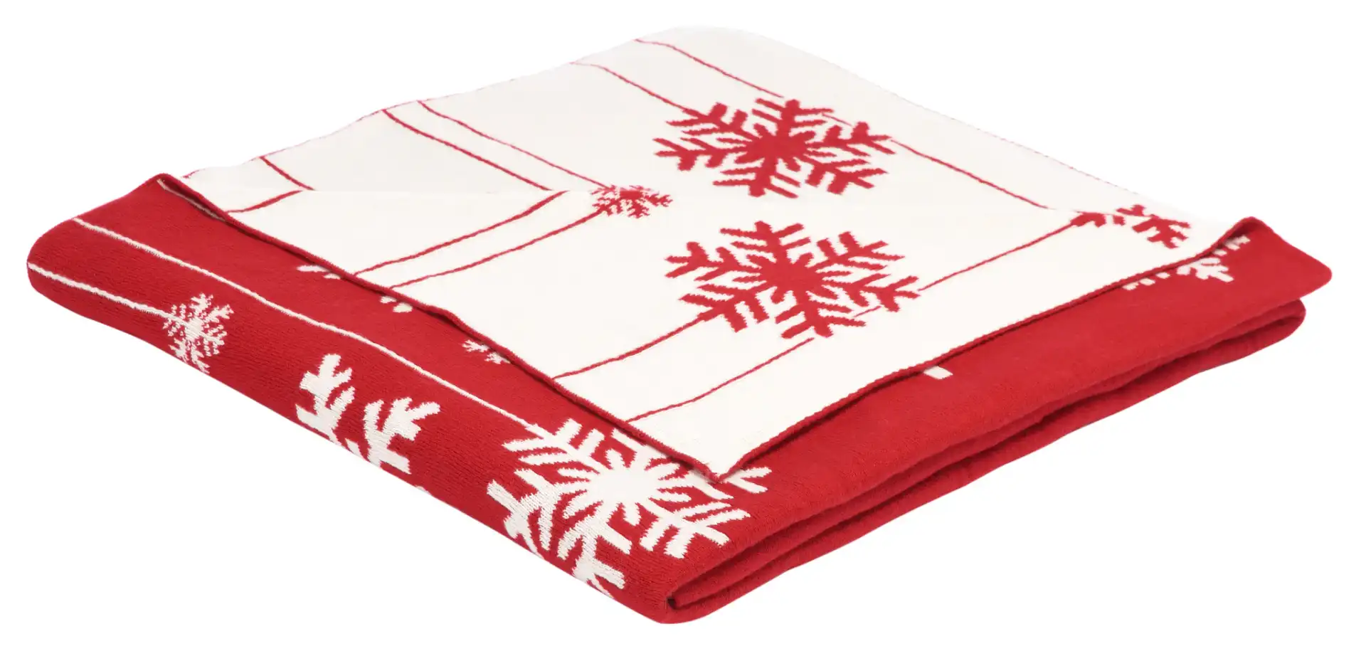 Frosty Throw in Red / White, detail view