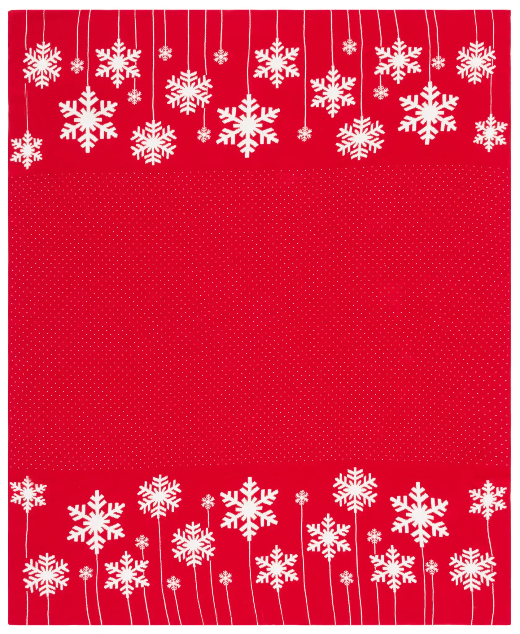 Frosty Throw in Red / White, detail view