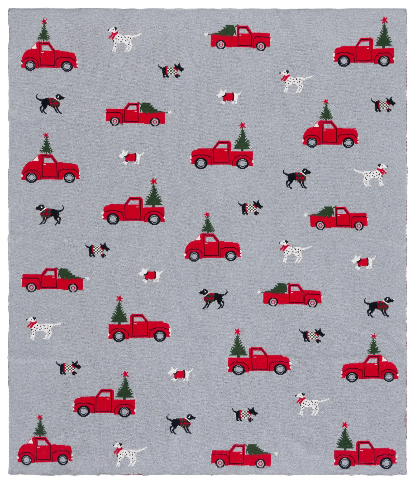 Dasher Throw in Gray / Red, detail view