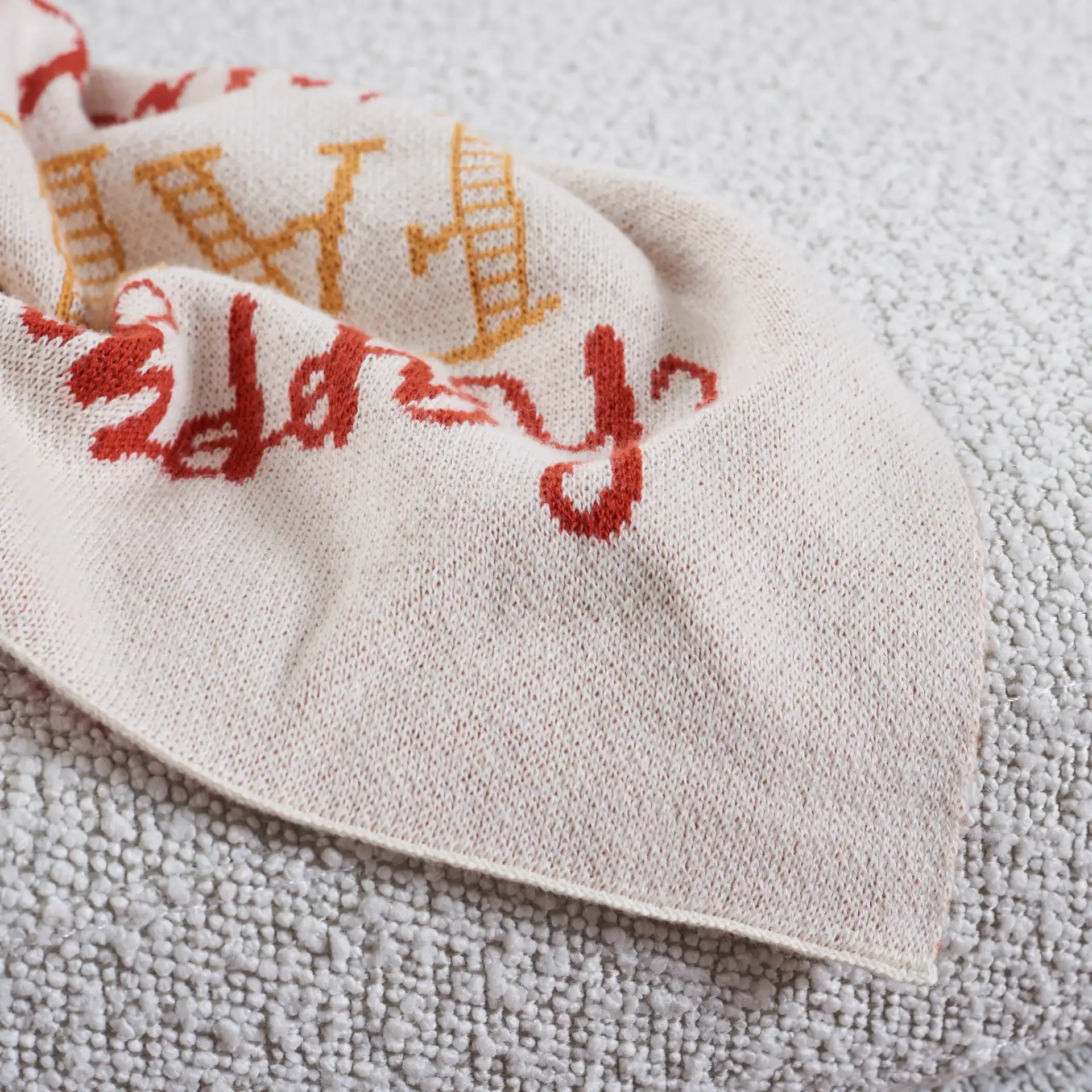 Happy Fall Throw in Orange in a styled room
