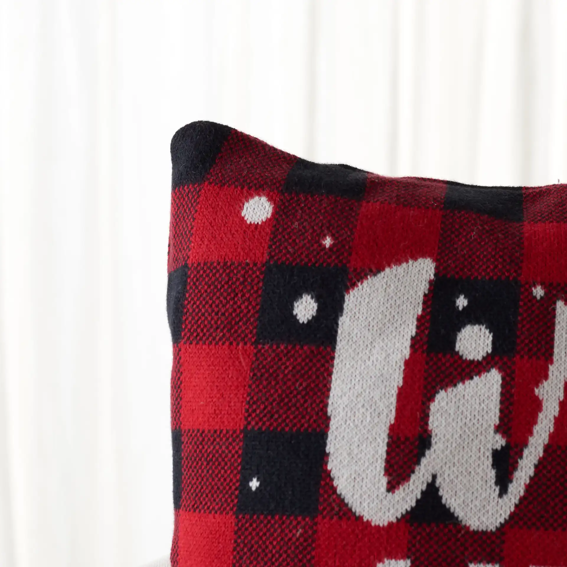 Wish Pillow in Red in a styled room
