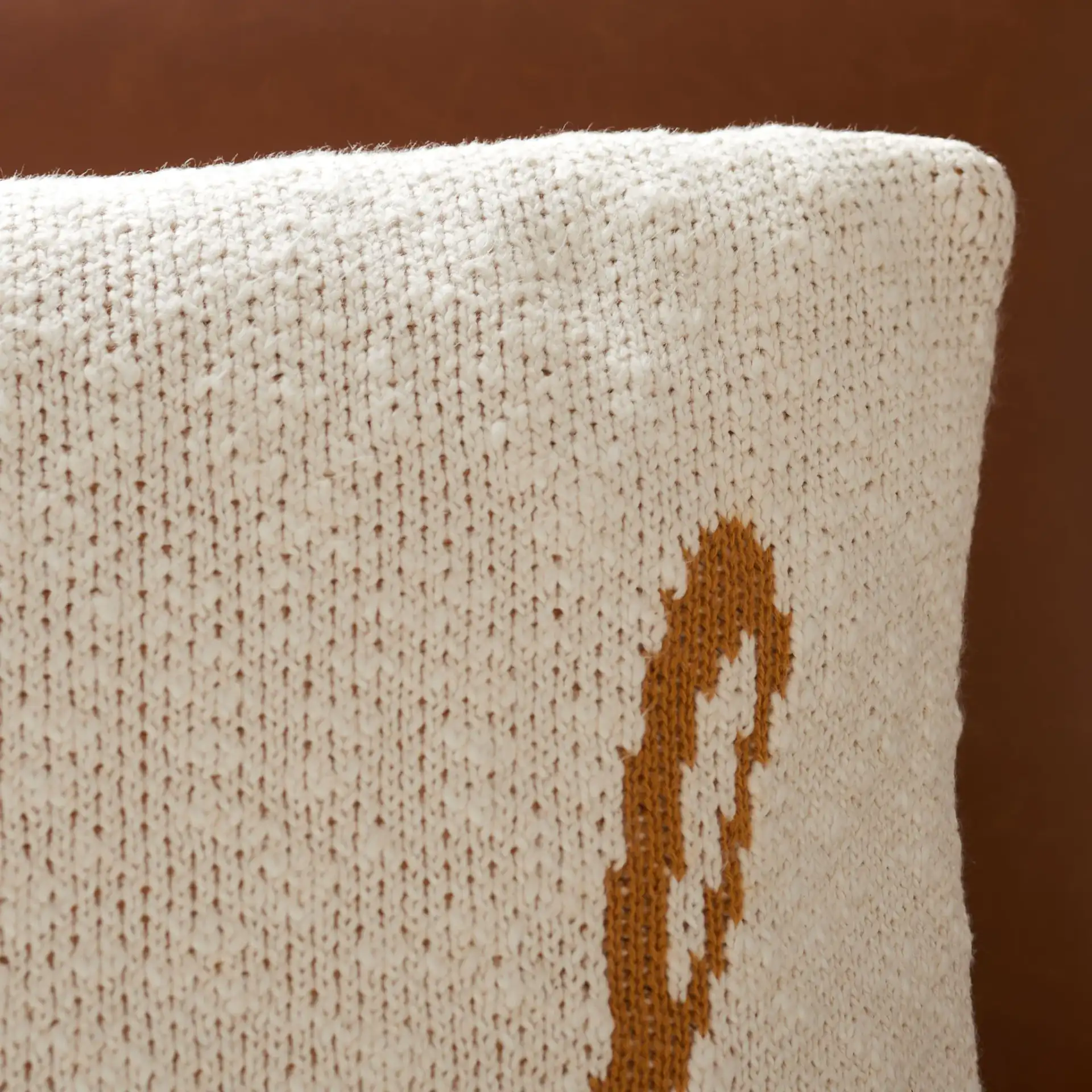 Thankful Pillow in Natural / Mustard in a styled room