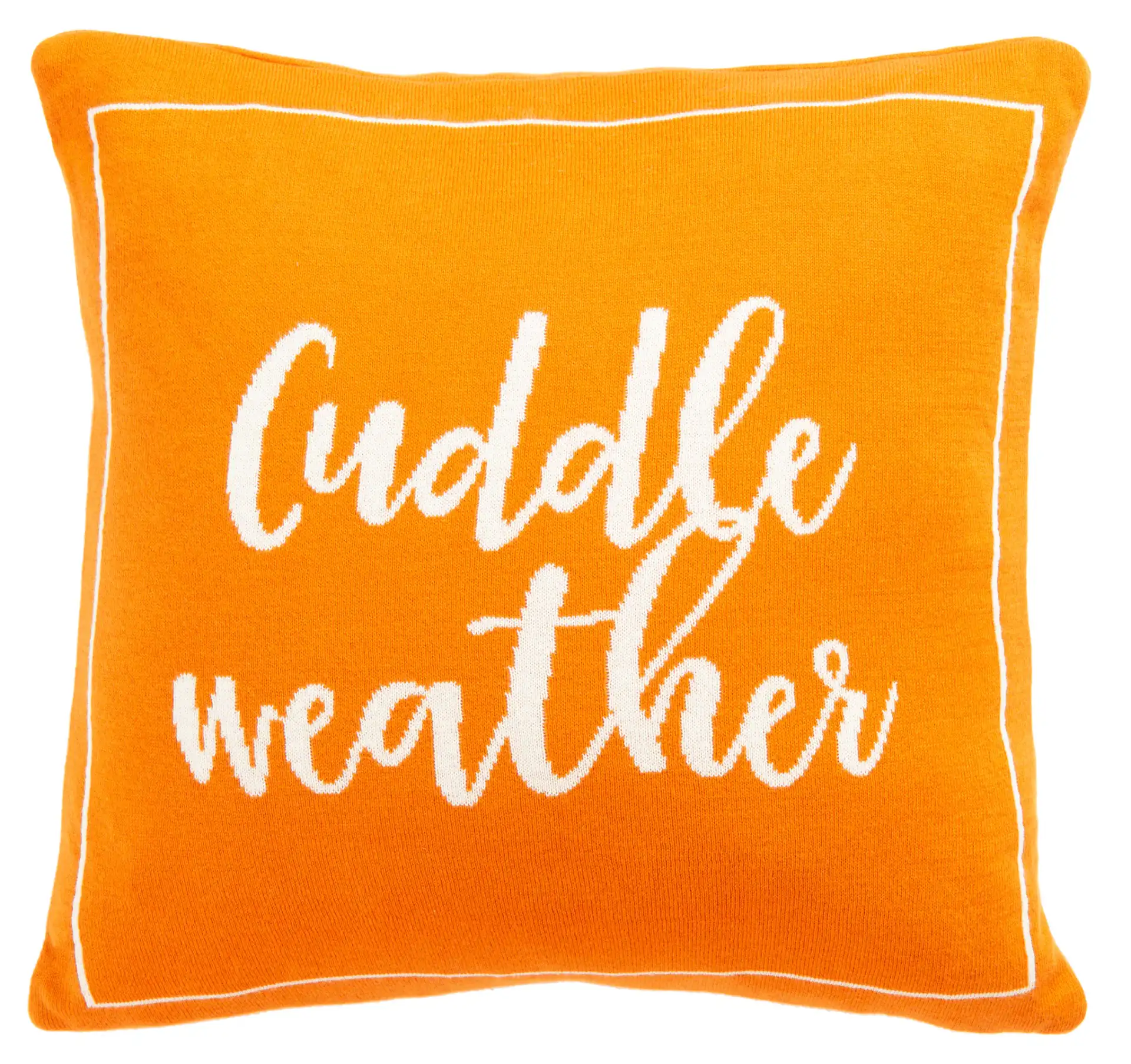 Cuddle Weather Pillow in Orange / Natural, detail view