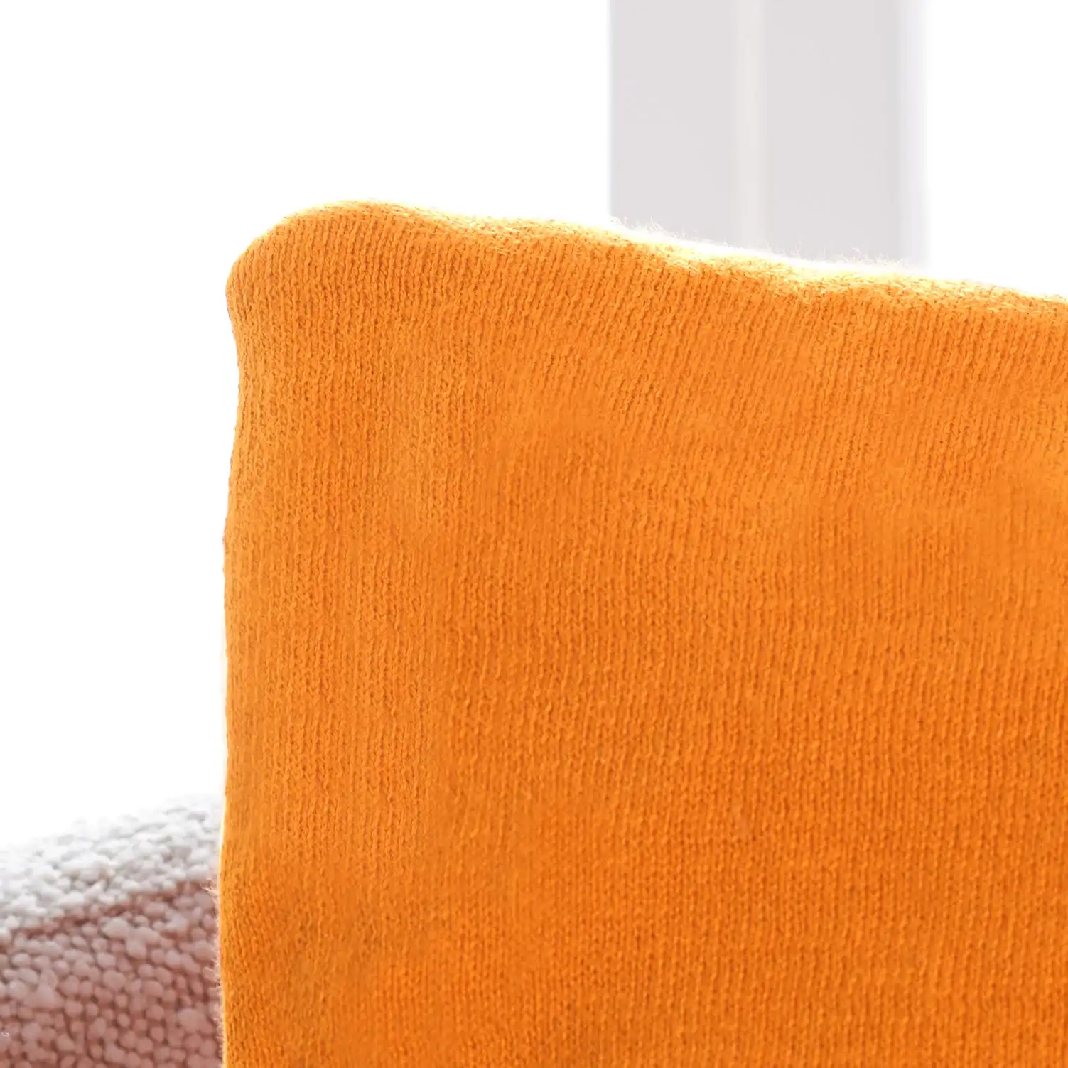 Hello Autumn Pillow in Orange / Natural in a styled room