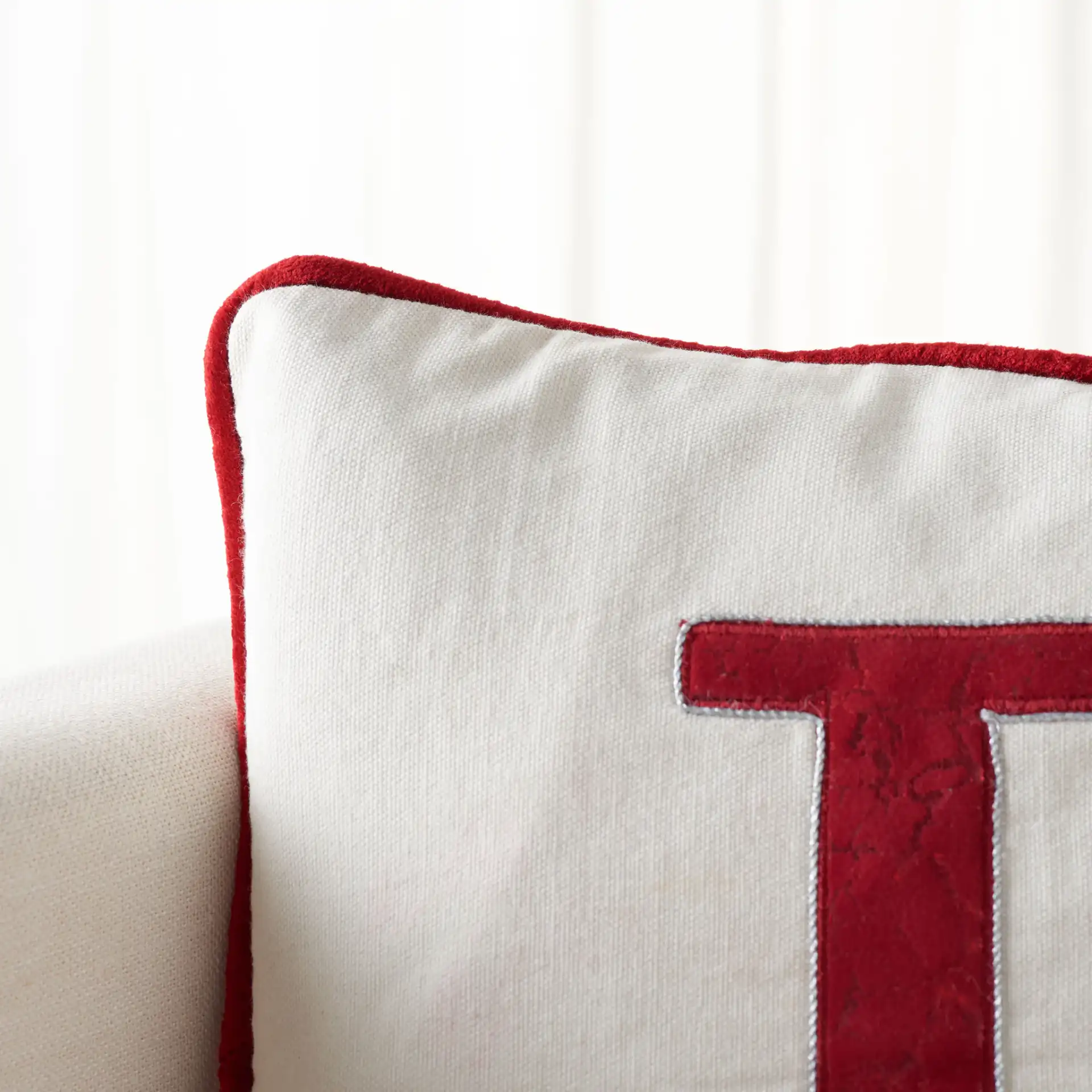 Joy Tree Pillow in Cream in a styled room