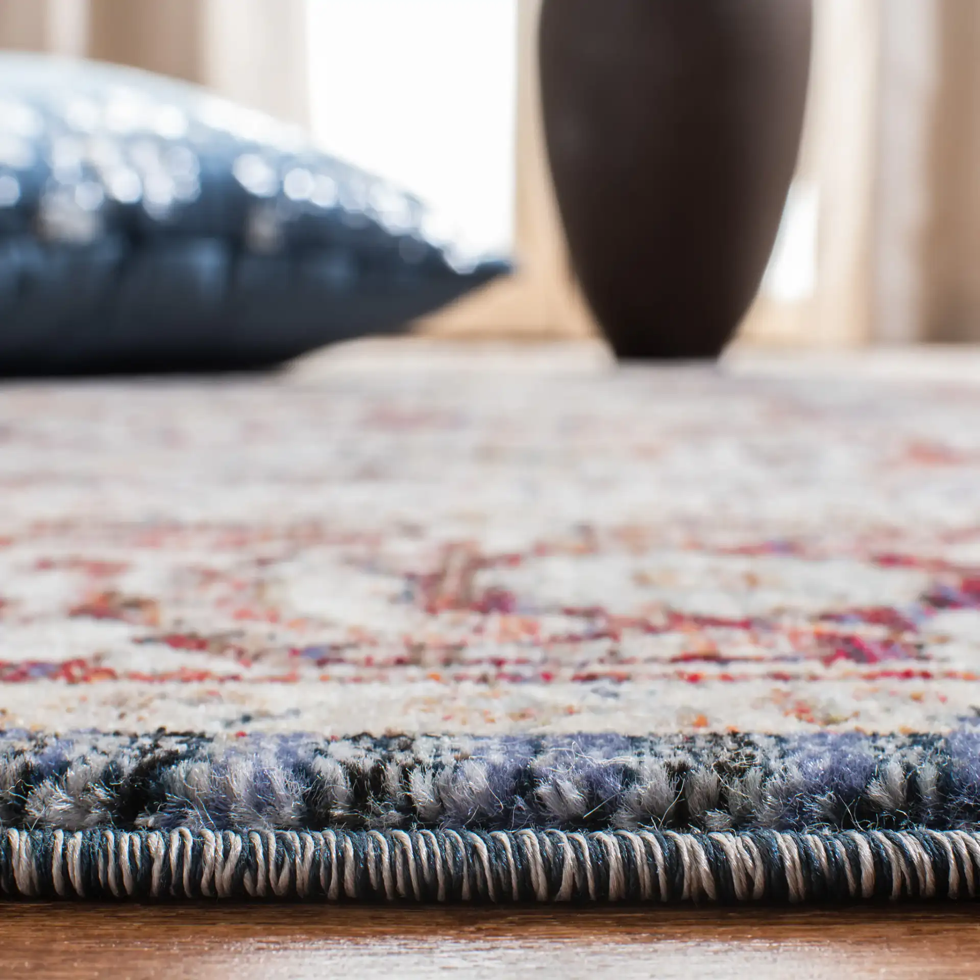 Herat Medallion Rug in Red / Ivory in a styled room