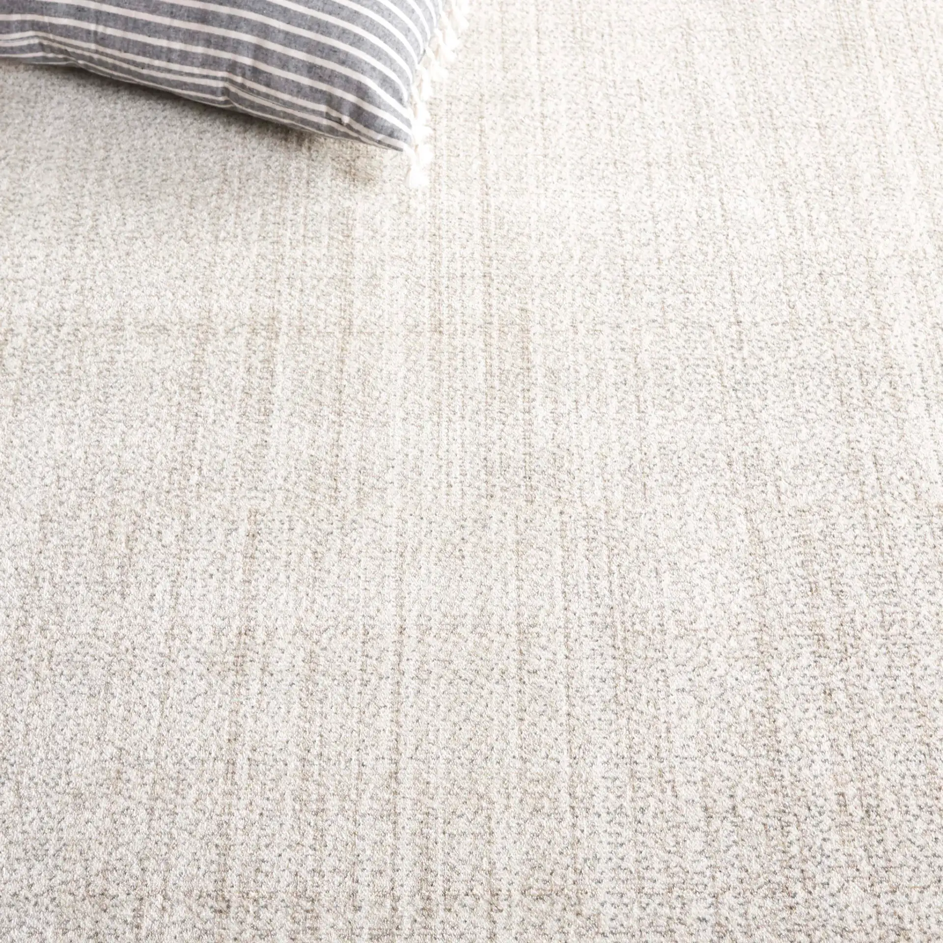 Herat Textured Solid Rug in Ivory / Beige in a styled room