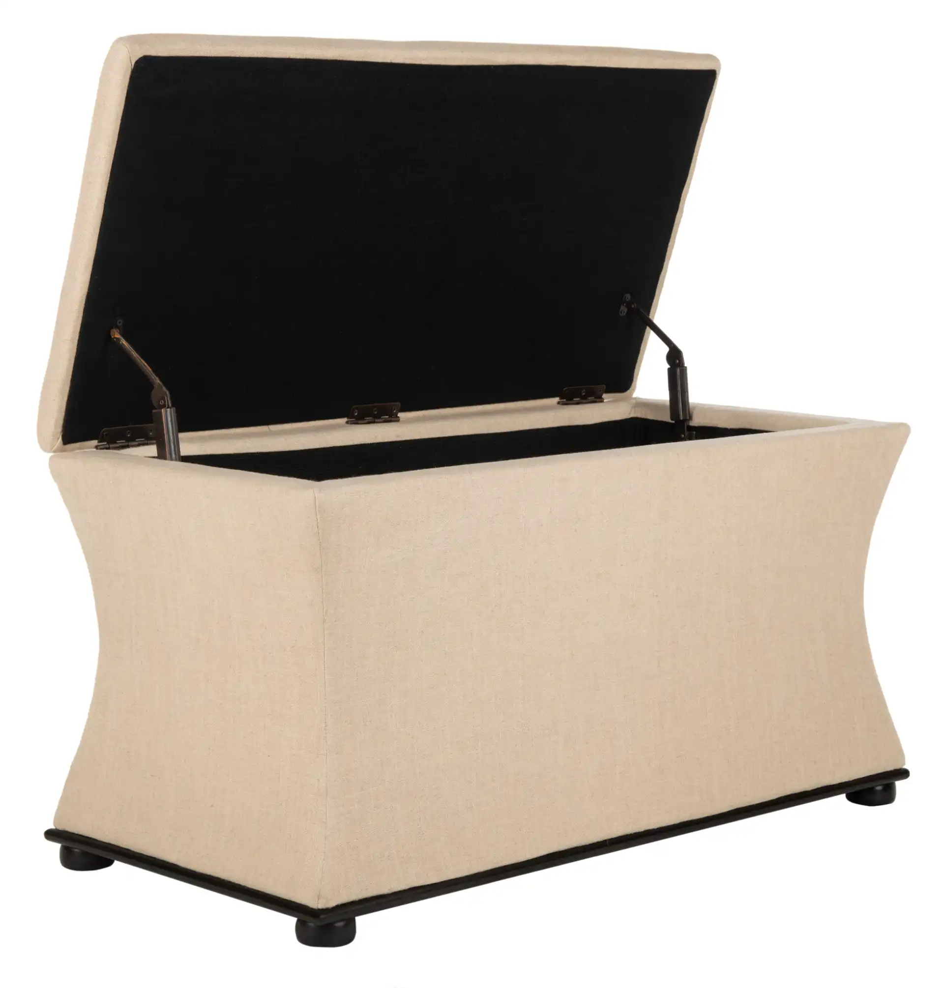 Aroura Storage Bench in Gray, detail view