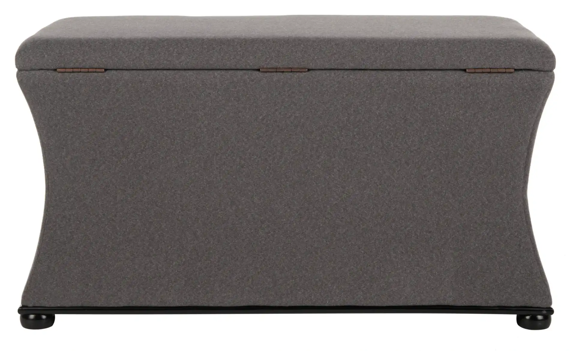Aroura Storage Bench in Gray, detail view