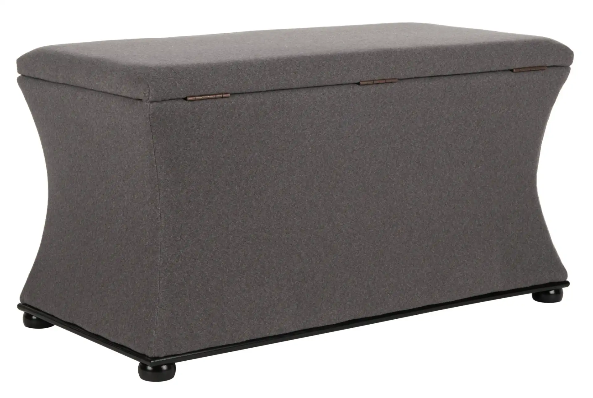Aroura Storage Bench in Gray, detail view