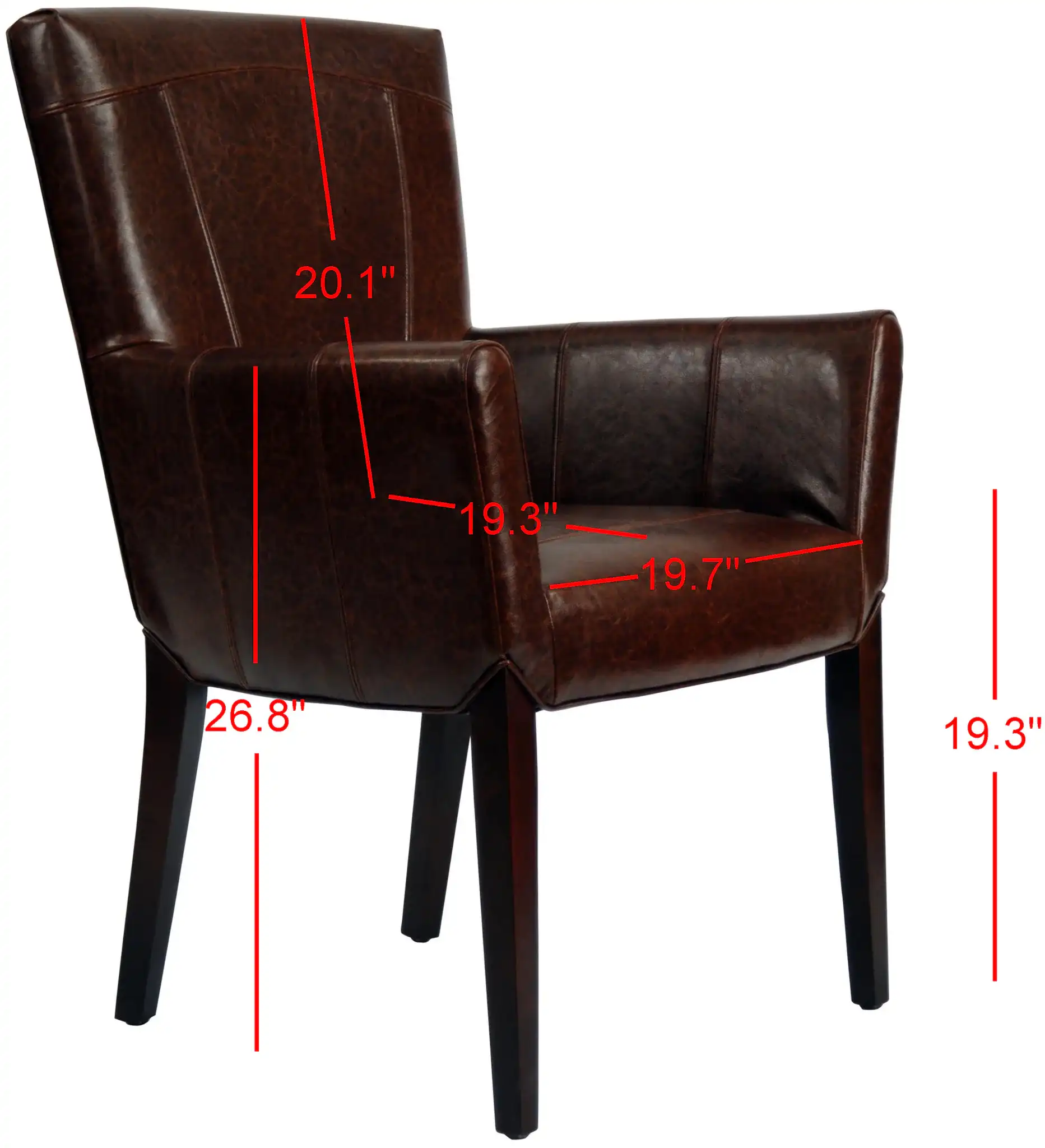 Ken Arm Chair in Brown, detail view