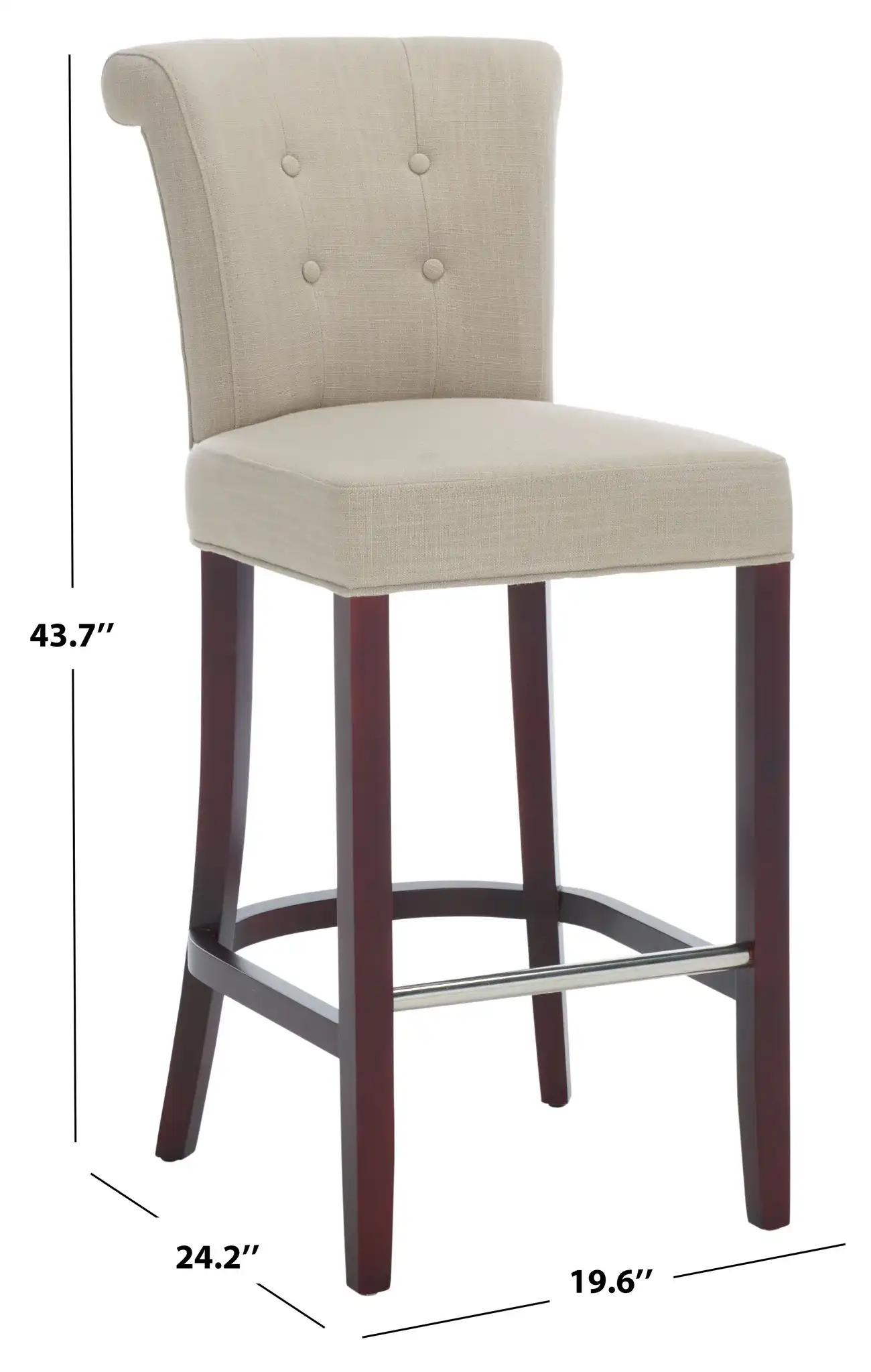 Addo Barstool in True Taupe, detail view