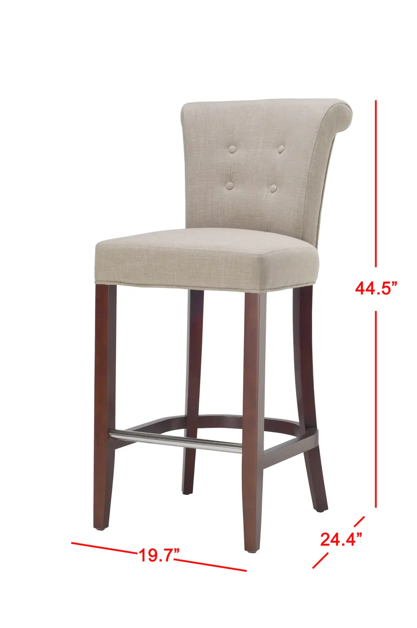 Addo Barstool in True Taupe, detail view