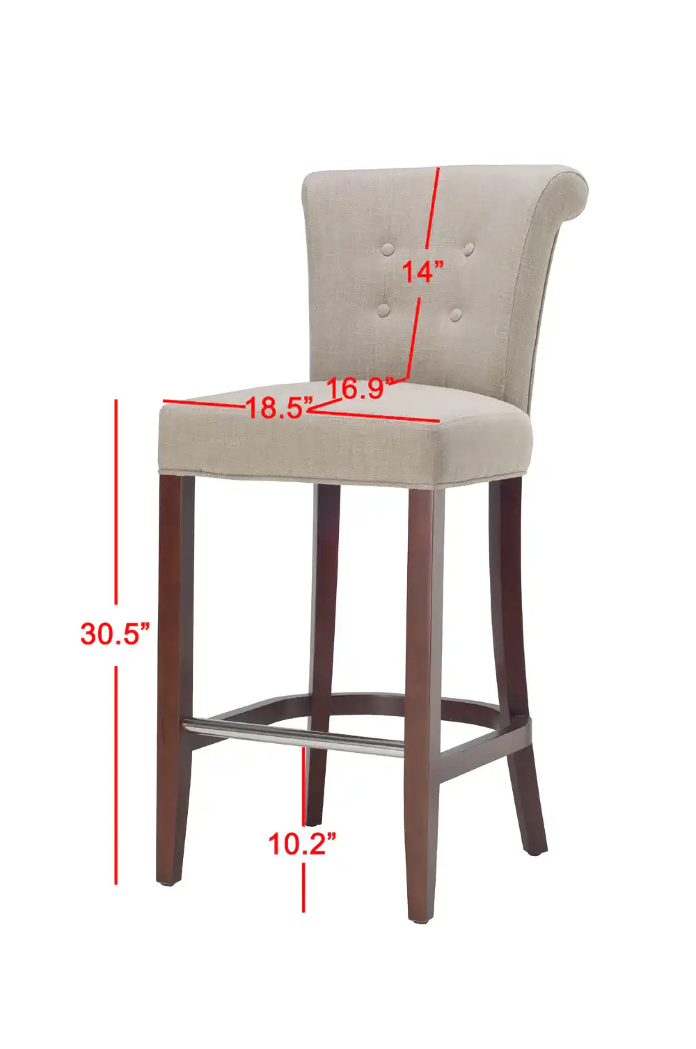 Addo Barstool in True Taupe, detail view