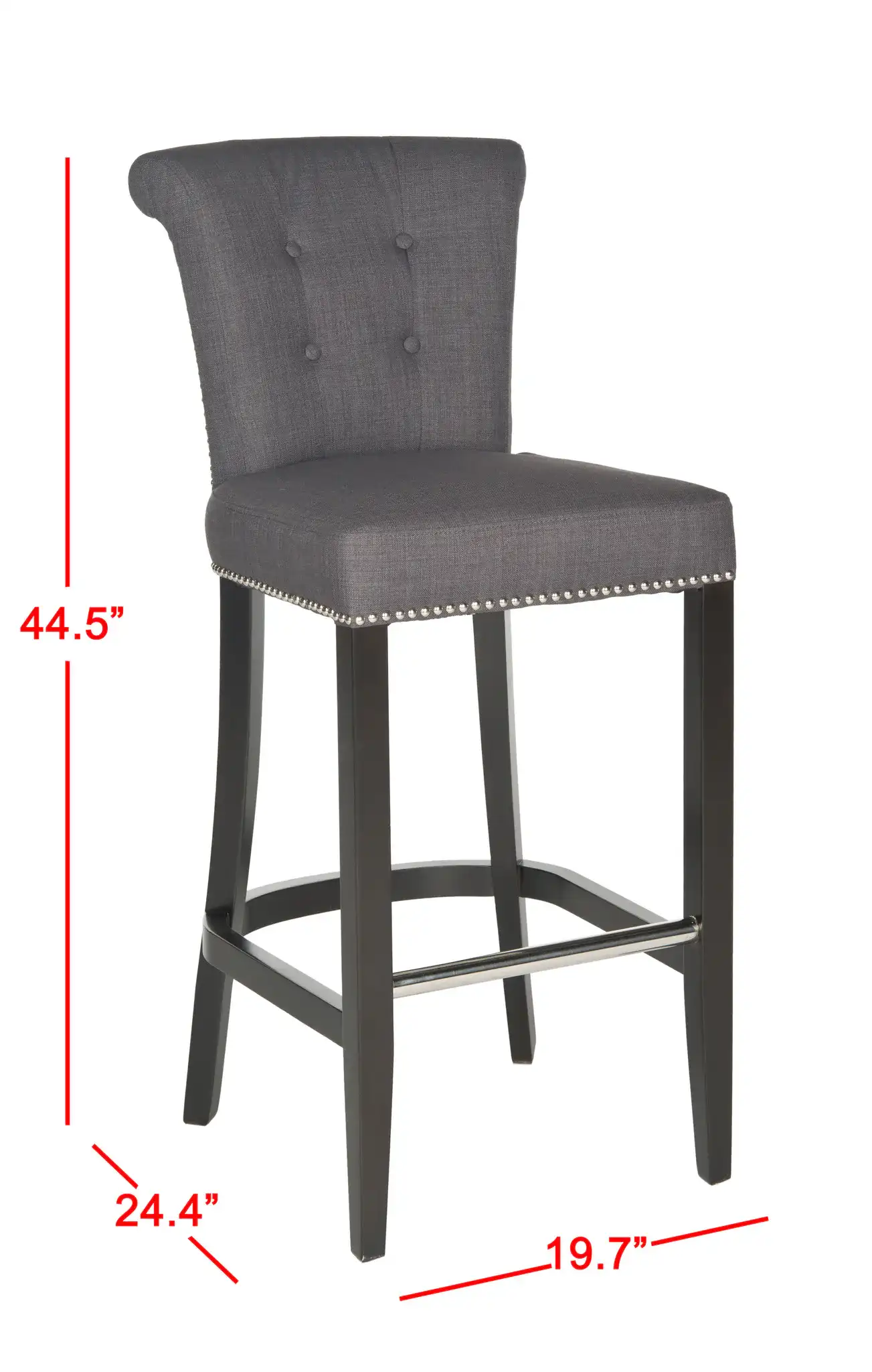 Addo Ring Barstool in Charcoal, detail view