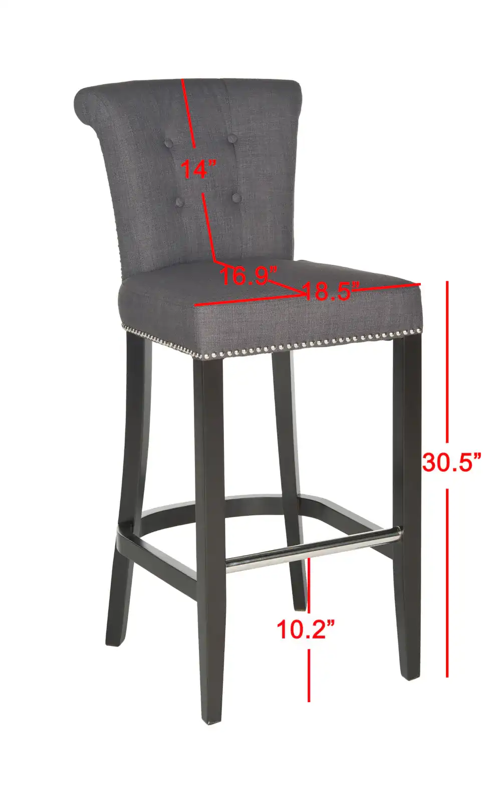 Addo Ring Barstool in Charcoal, detail view