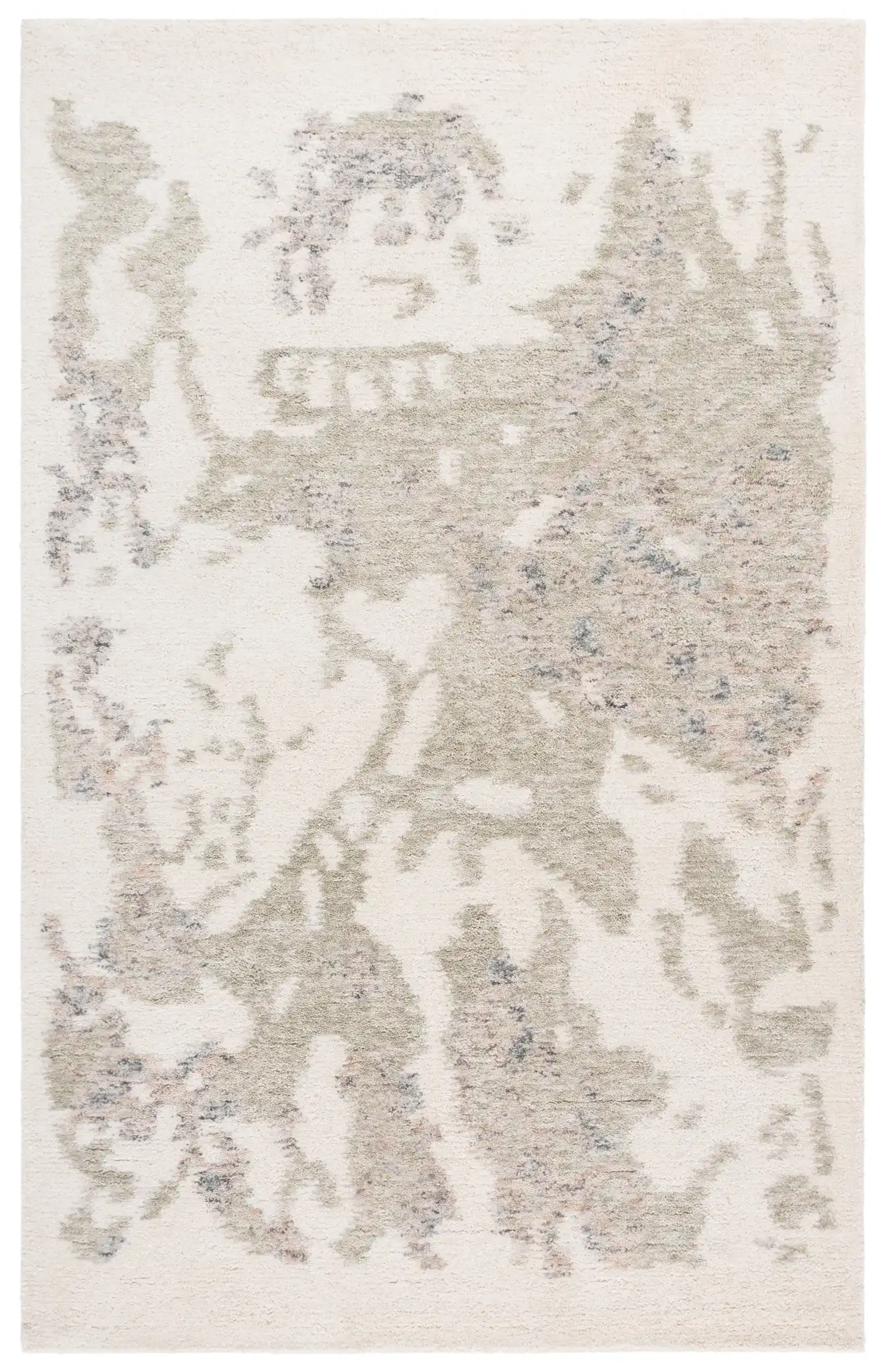 Harvest Abstract Watercolor Hand-Tufted Wool Rug in Ivory / Green
