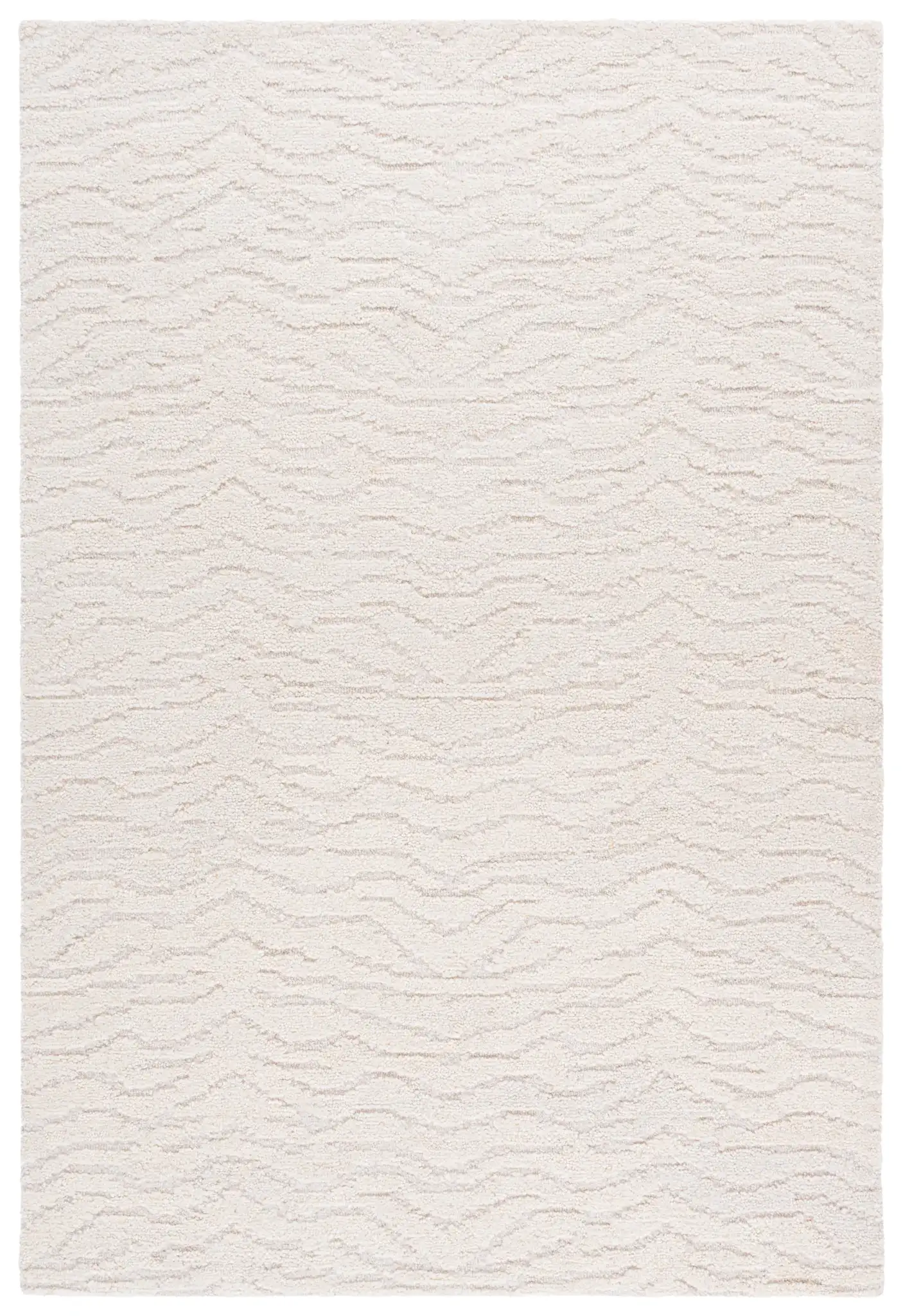 Harvest Wave Hand-Tufted Wool Rug in Ivory