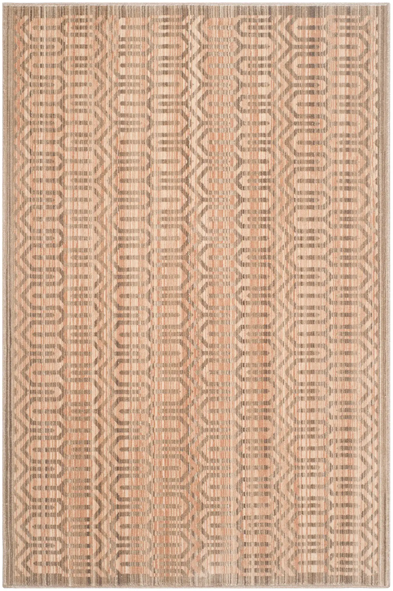 Infinity Chevron Stripe Rug in Beige / Taupe