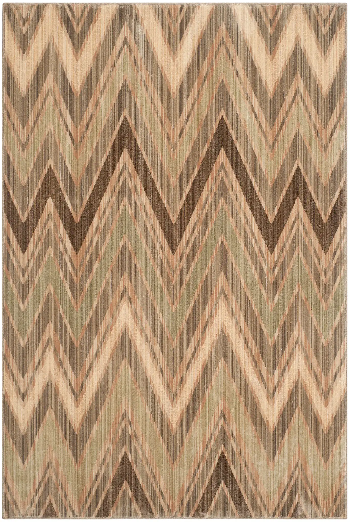 Infinity Chevron Rug in Taupe / Beige