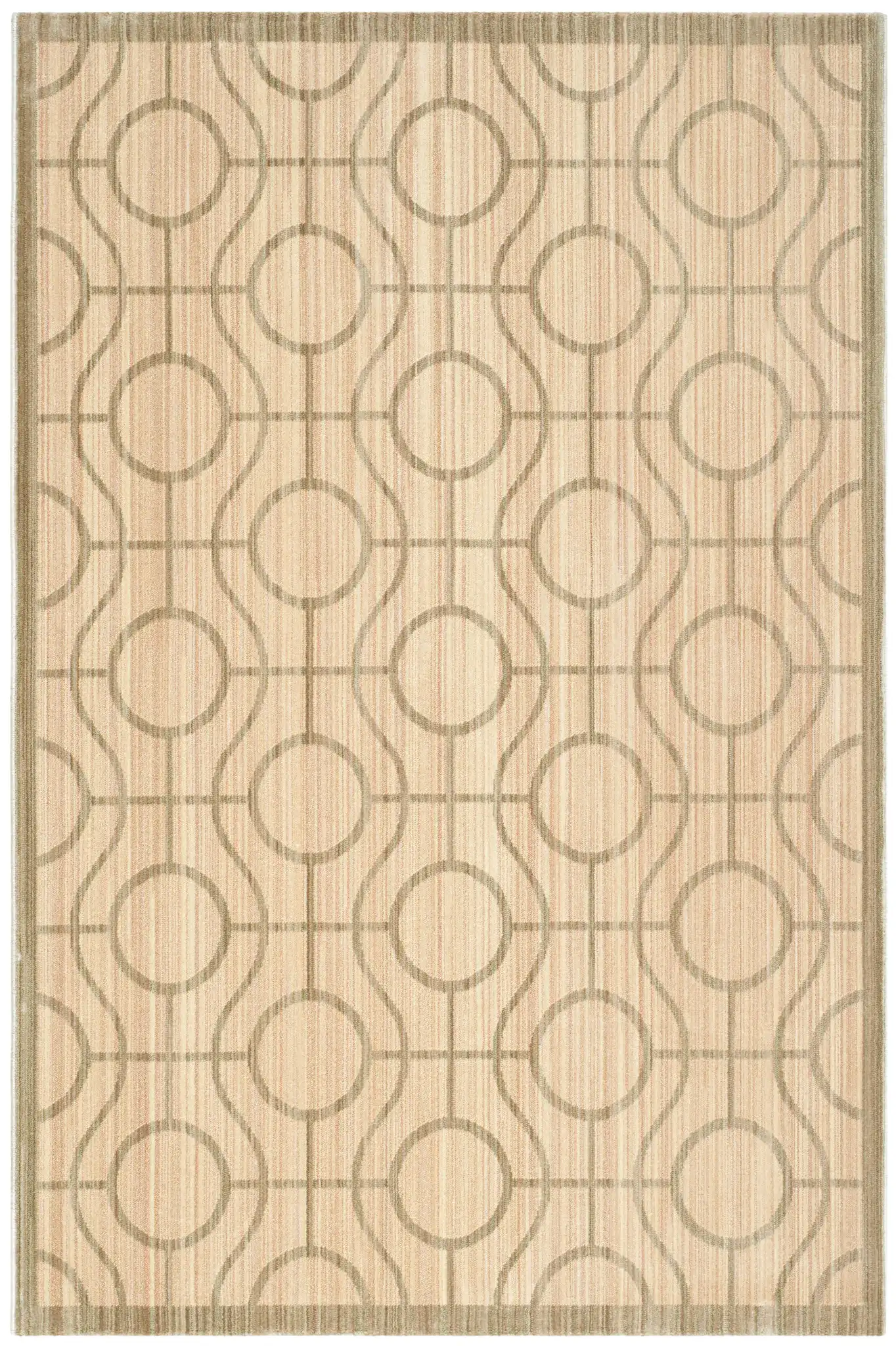 Infinity Interlocking Circle Rug in Yellow / Green