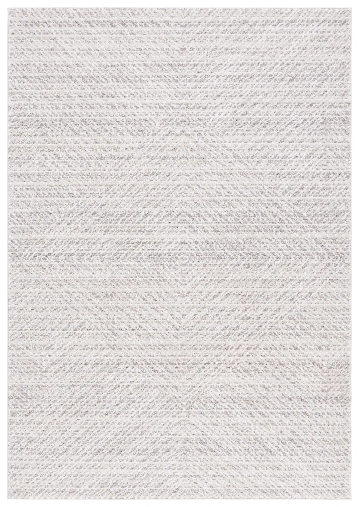 Jade Concentric Diamond Rug in Beige / Ivory
