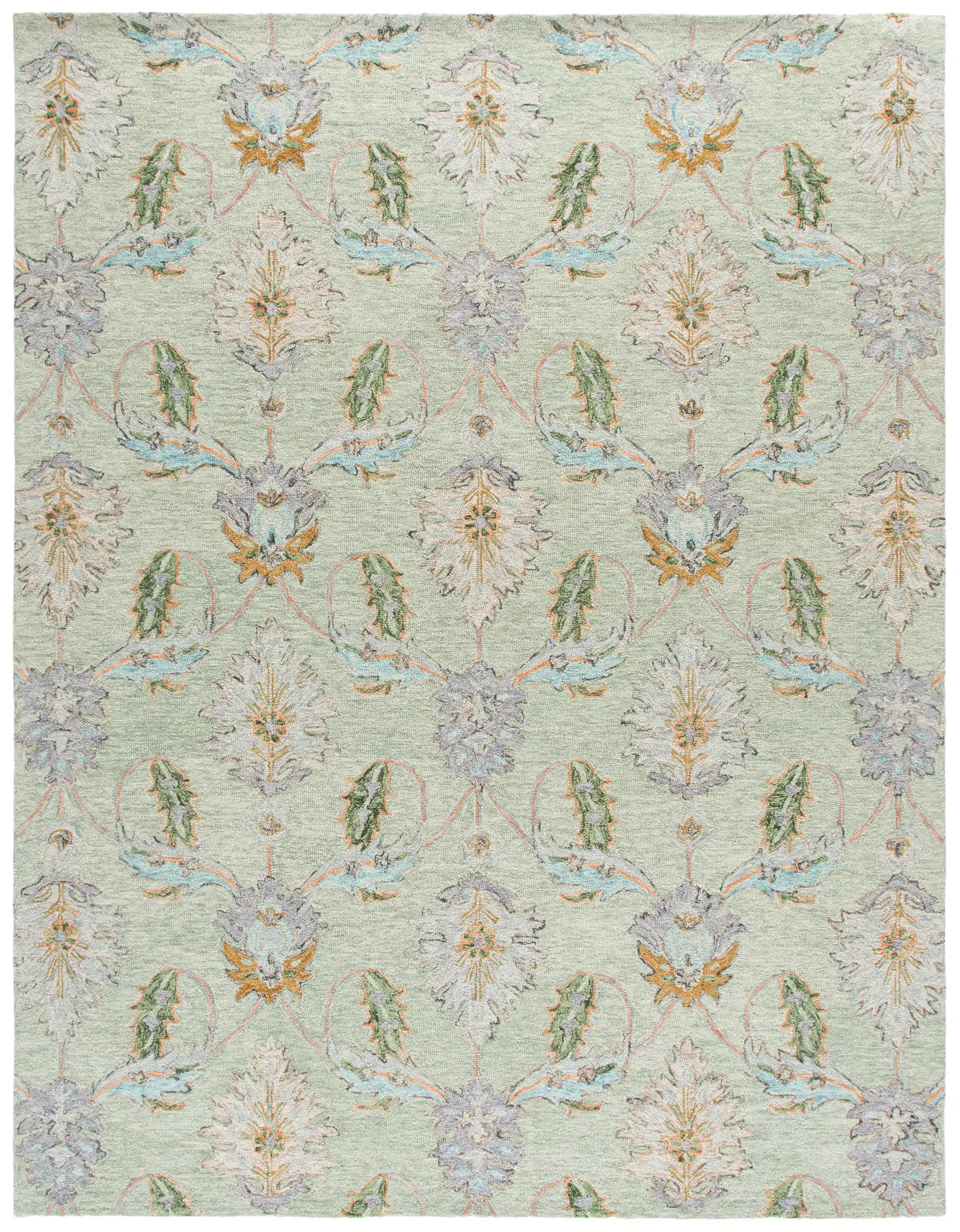 Jardin Allover Botanical Hand-Tufted Wool Rug in Sage / Green