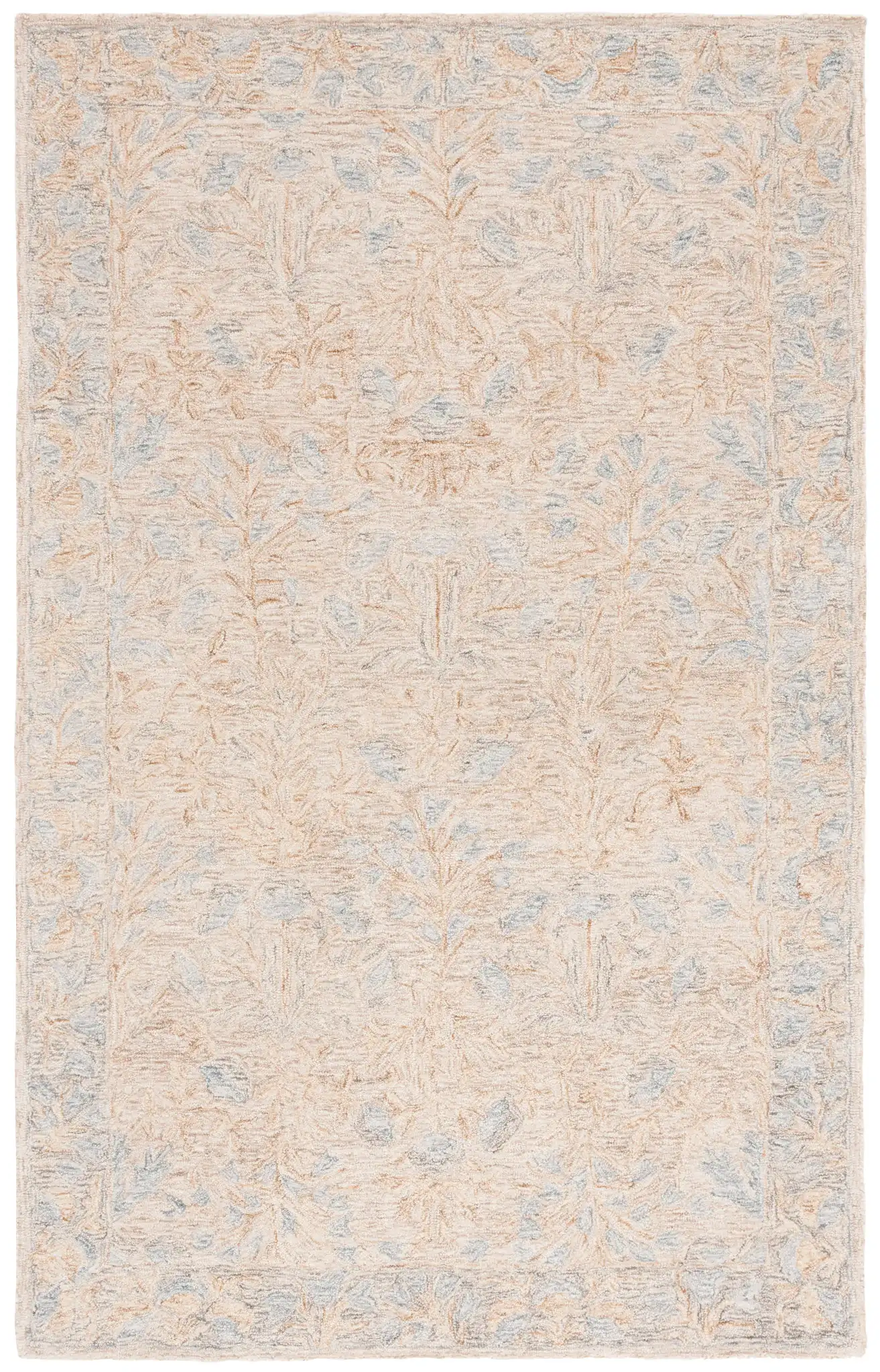 Jardin Botanical Border Hand-Tufted Wool Rug in Beige / Gray