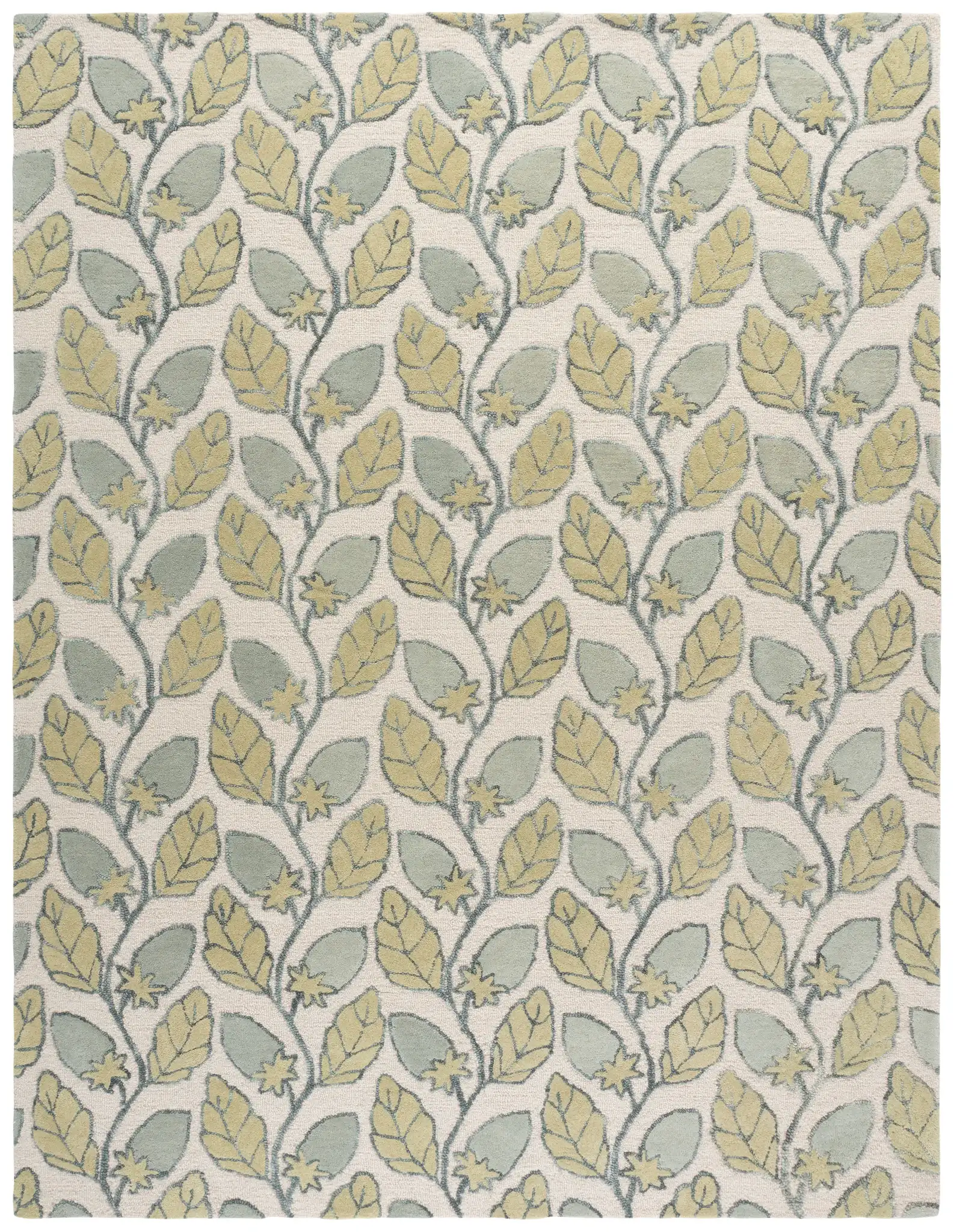 Jardin Climbing Vine Hand-Tufted Wool Rug in Green